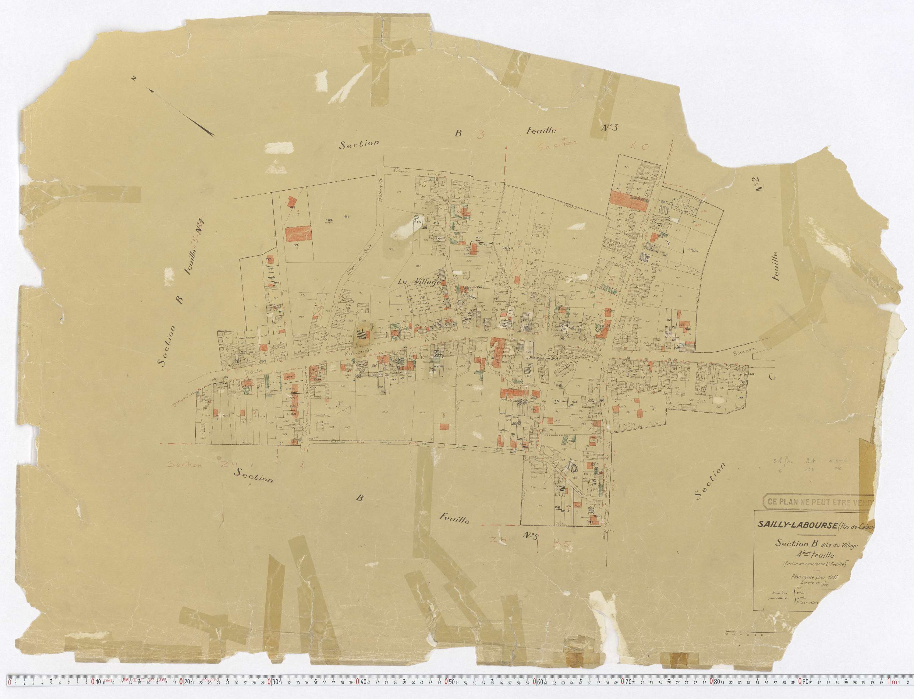 Sailly-Labourse - Section B, feuille 4.