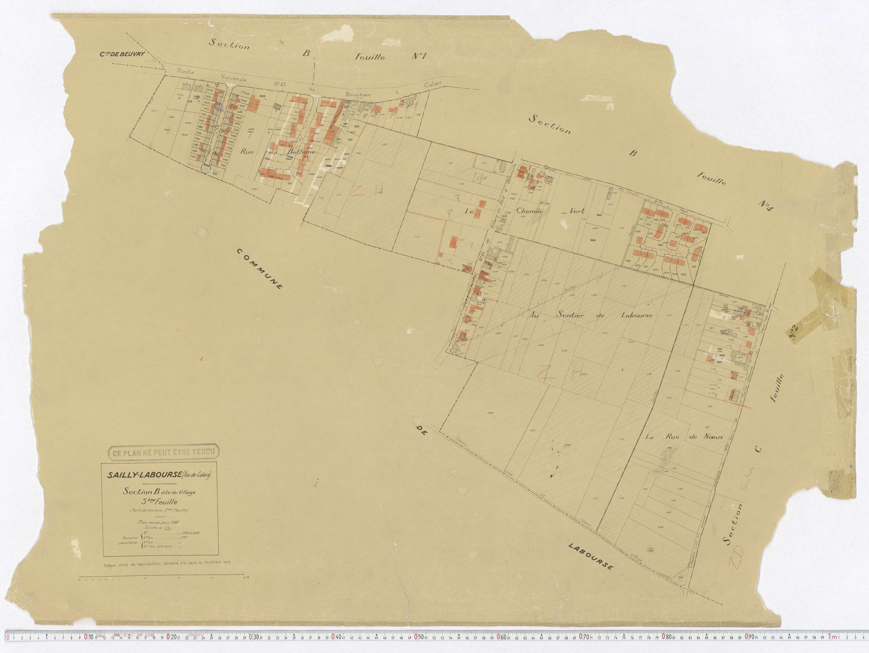 Sailly-Labourse - Section B, feuille 5.