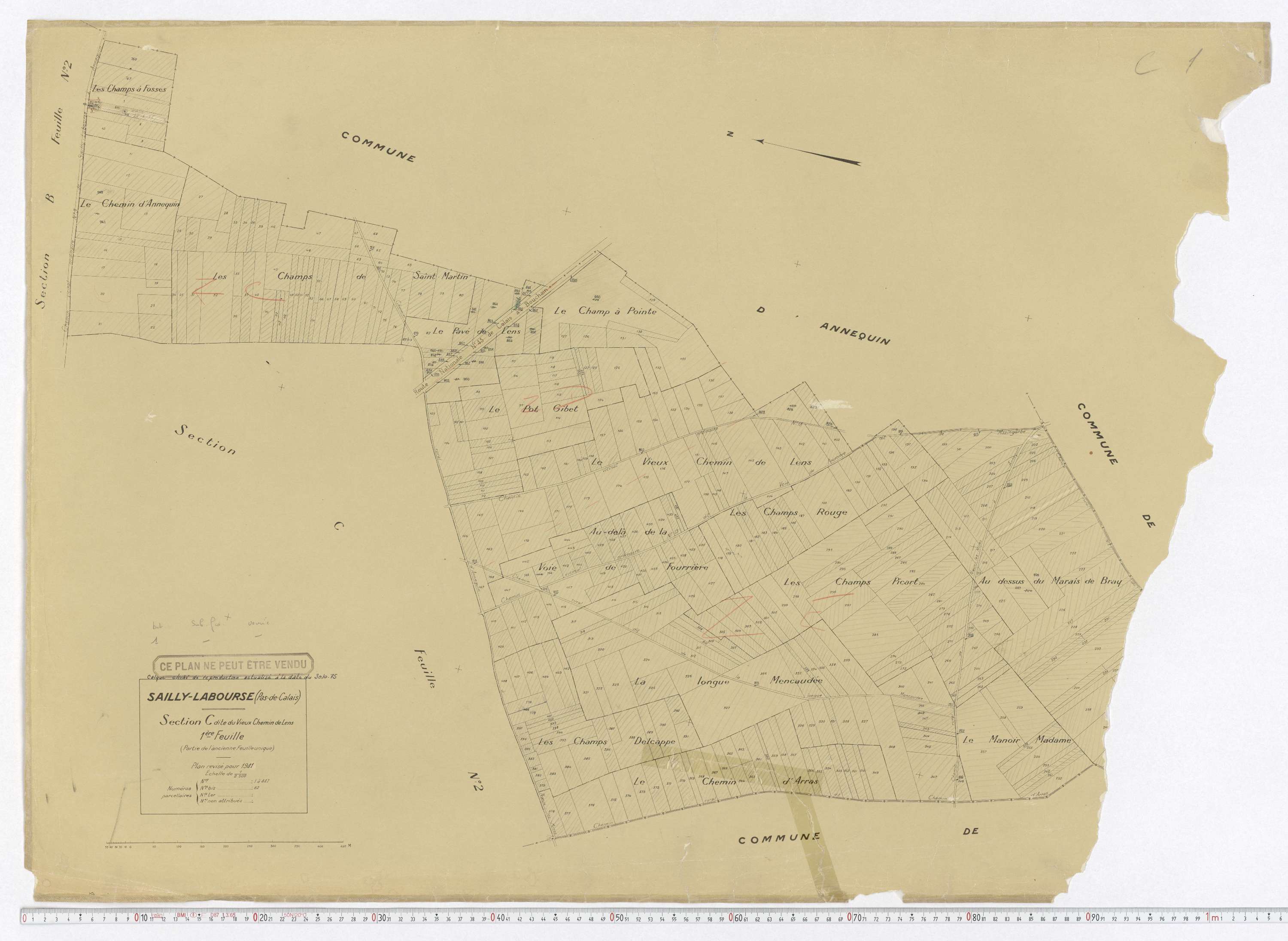 Sailly-Labourse - Section C, feuille 1.