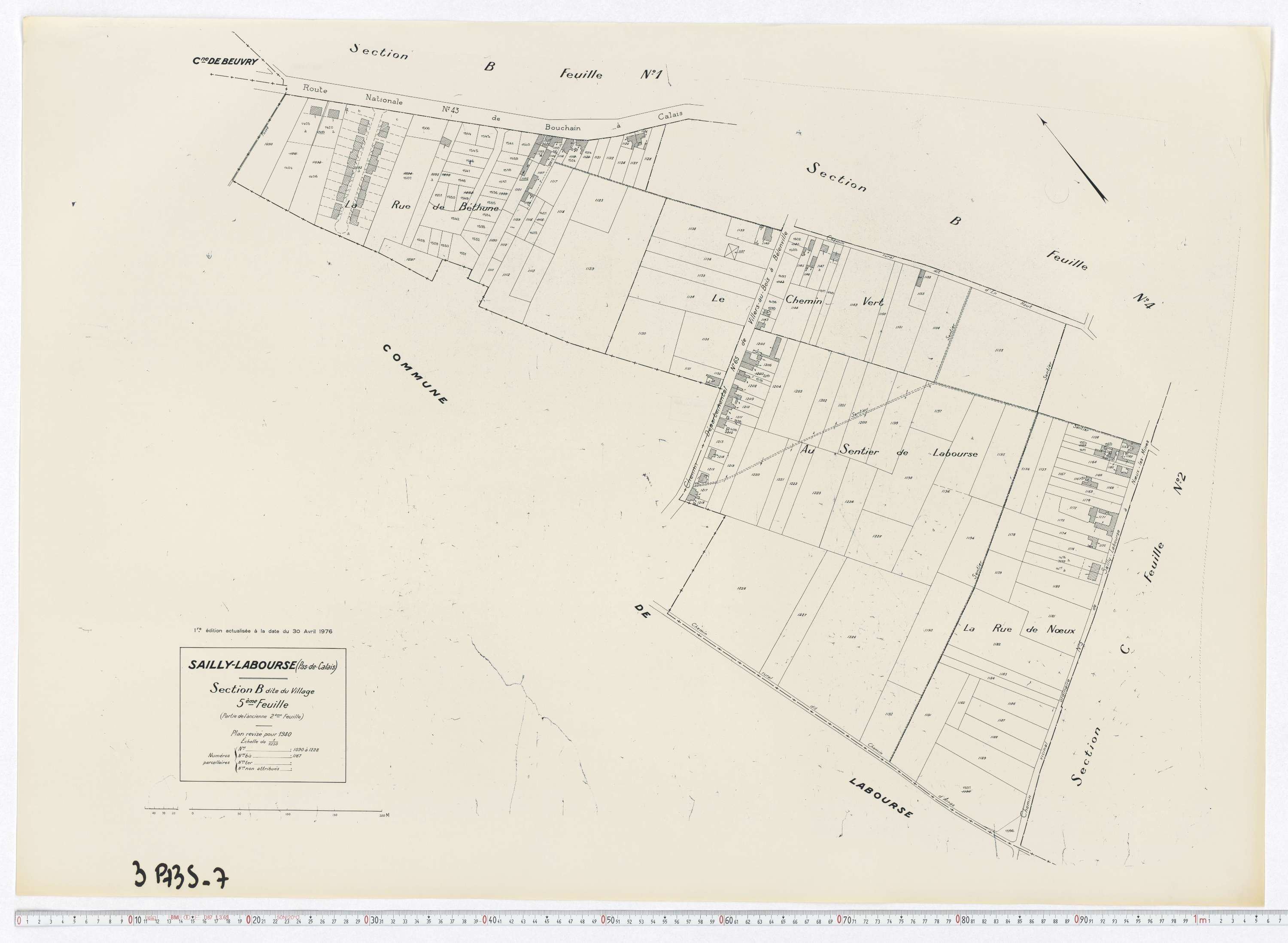 Sailly-Labourse - Section B, feuille 5.