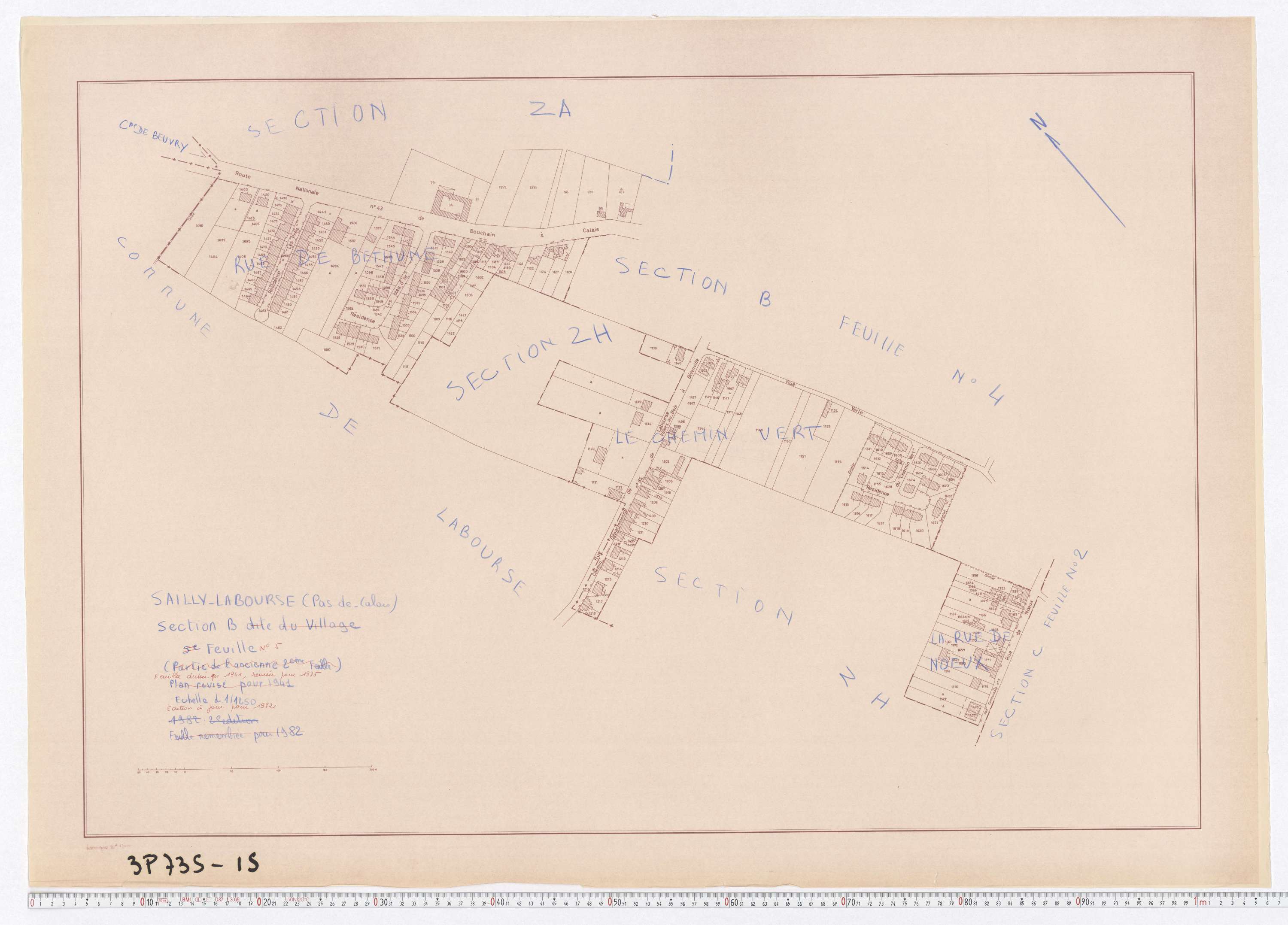 Sailly-Labourse - Section B, feuille 5.