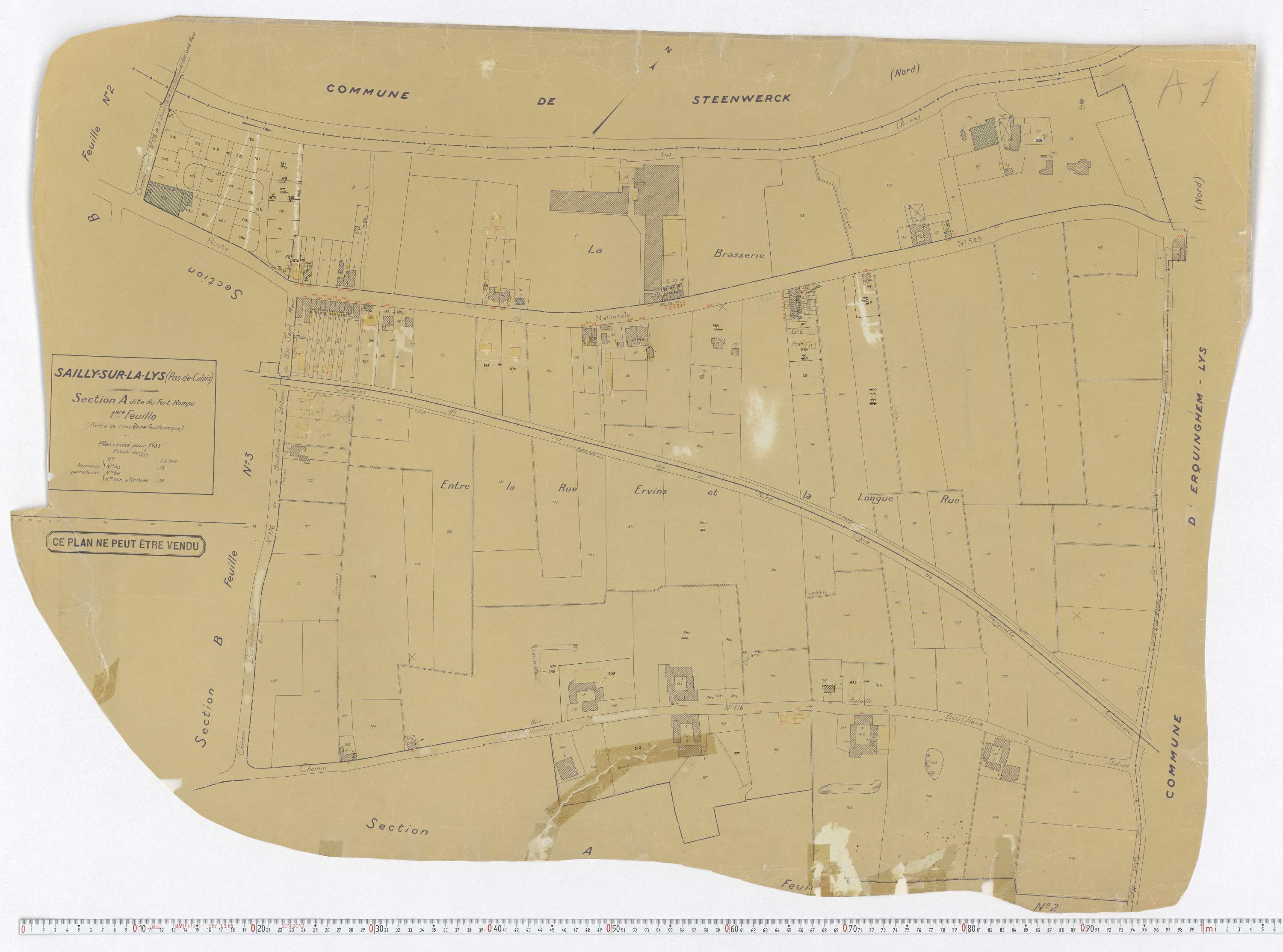 Sailly-sur-la-Lys - Section A, feuille 1.