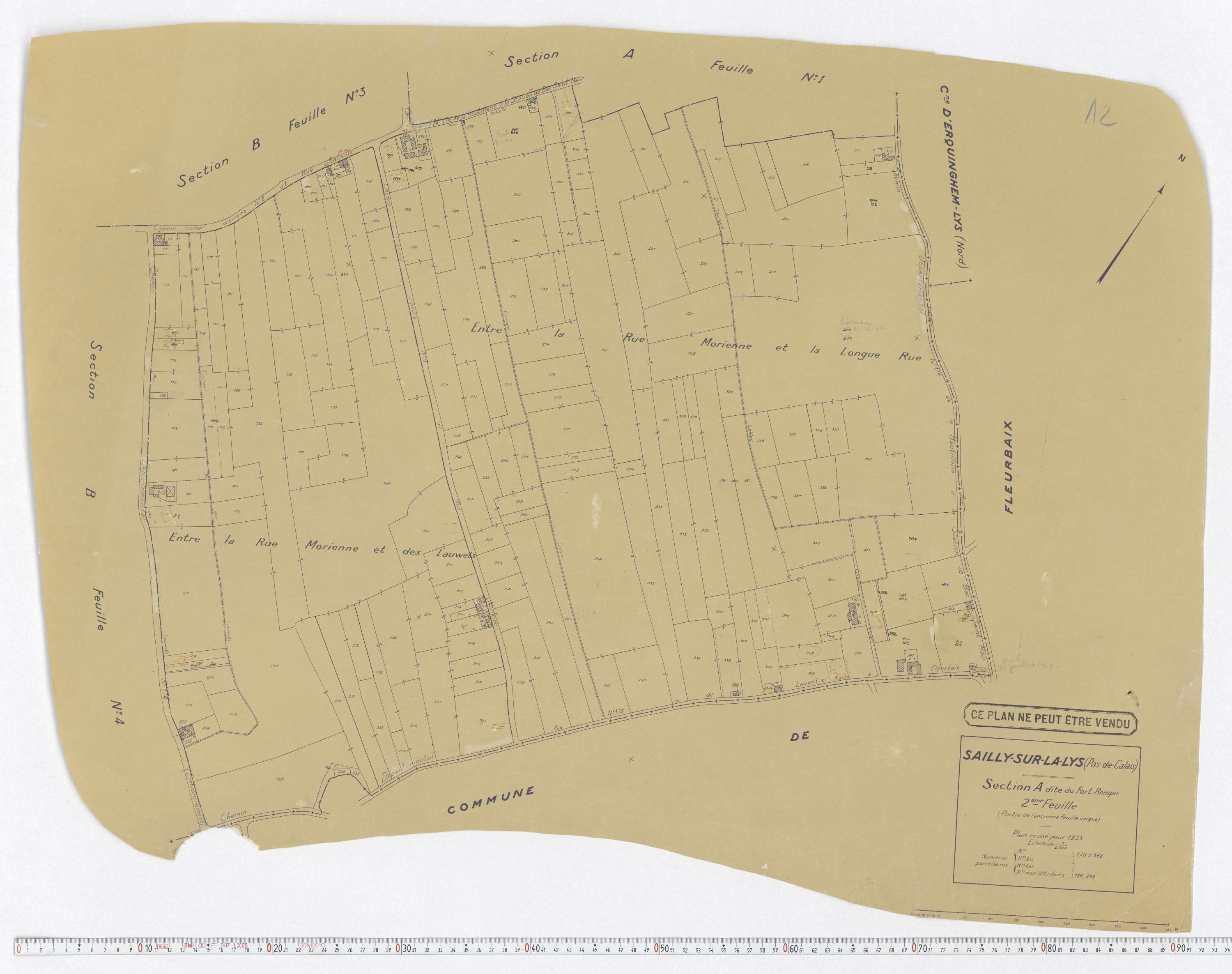 Sailly-sur-la-Lys - Section A, feuille 2.