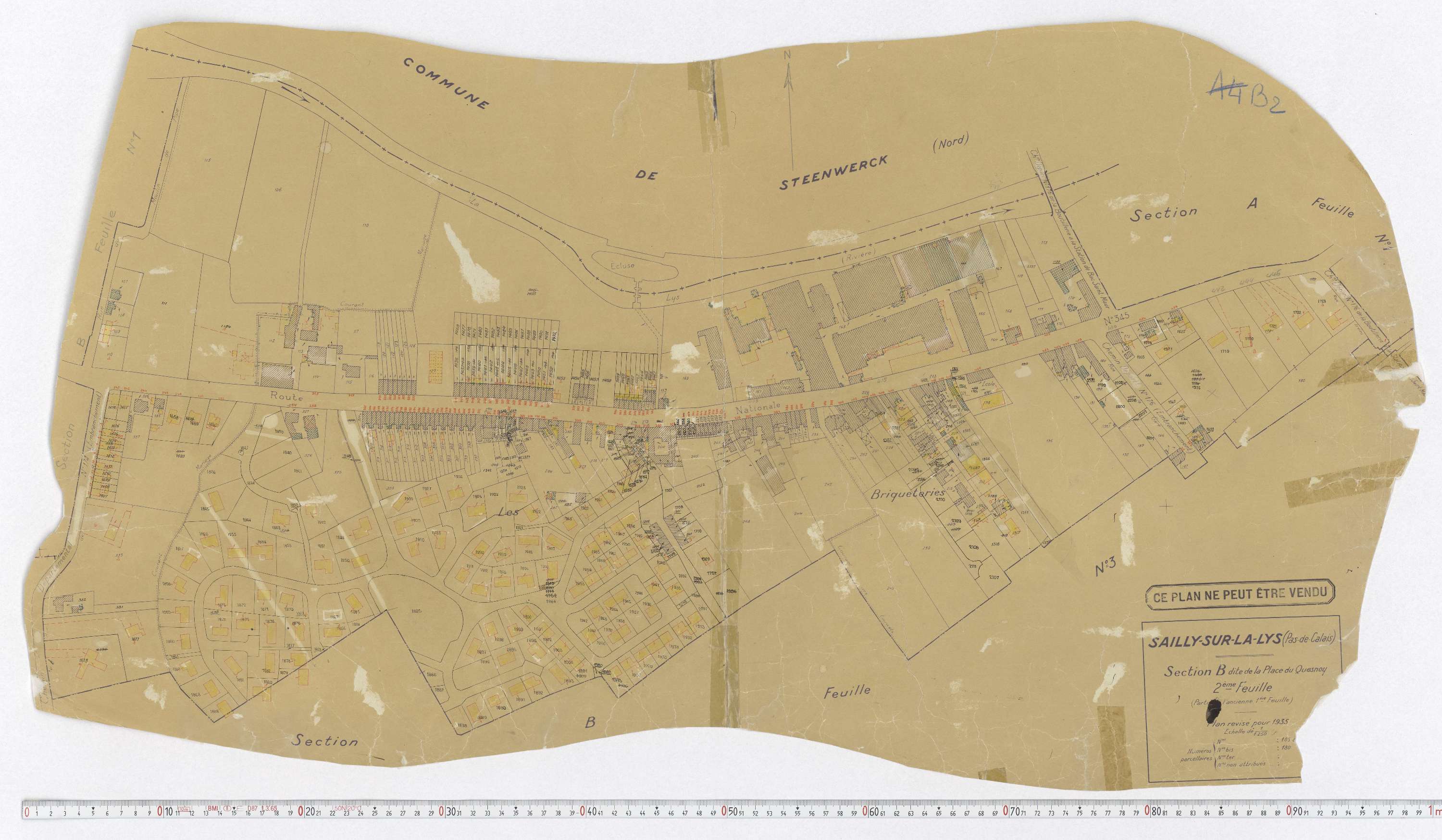 Sailly-sur-la-Lys - Section B, feuille 2.