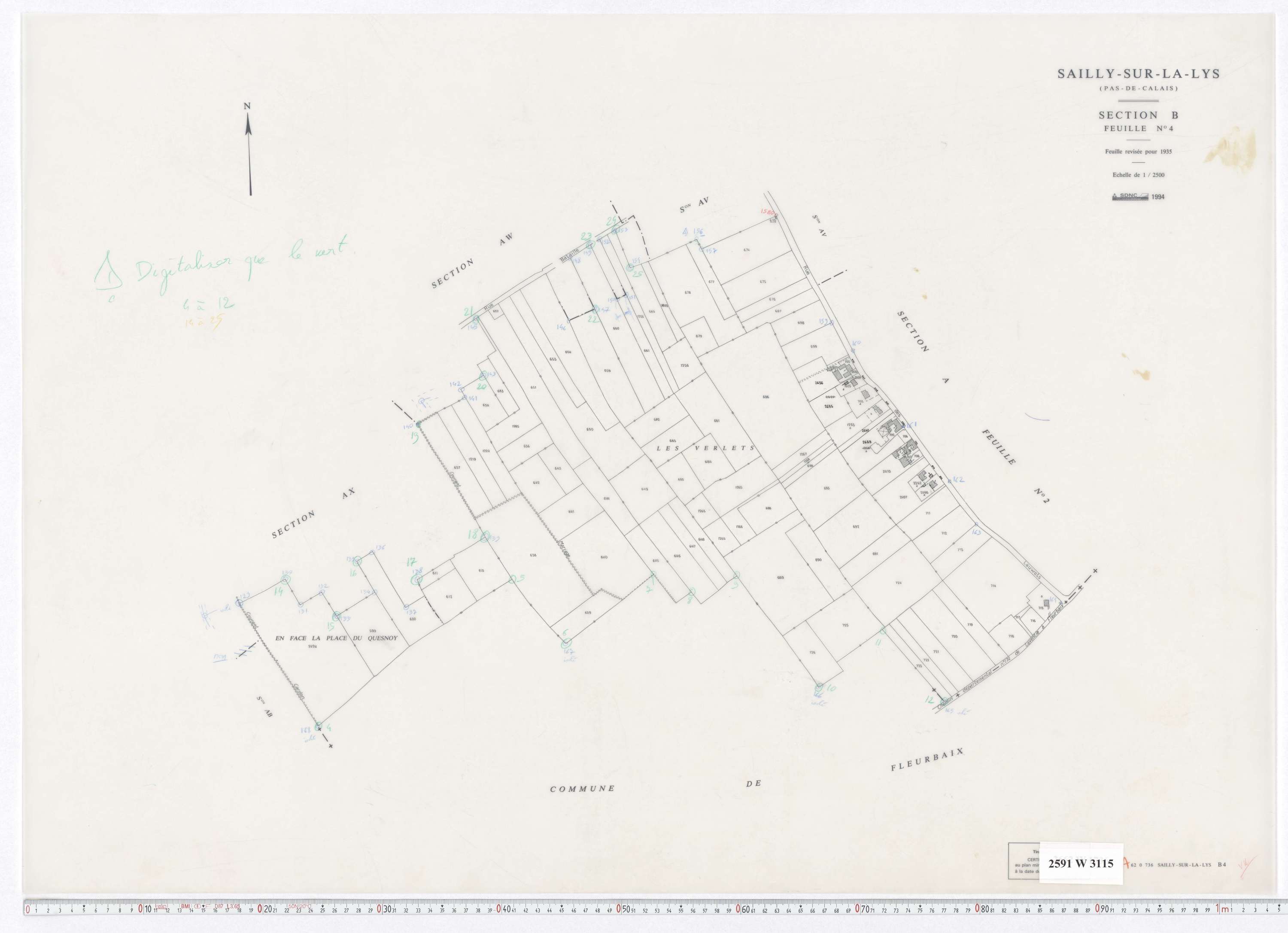 Sailly-sur-la-Lys - Section B, feuille 4.