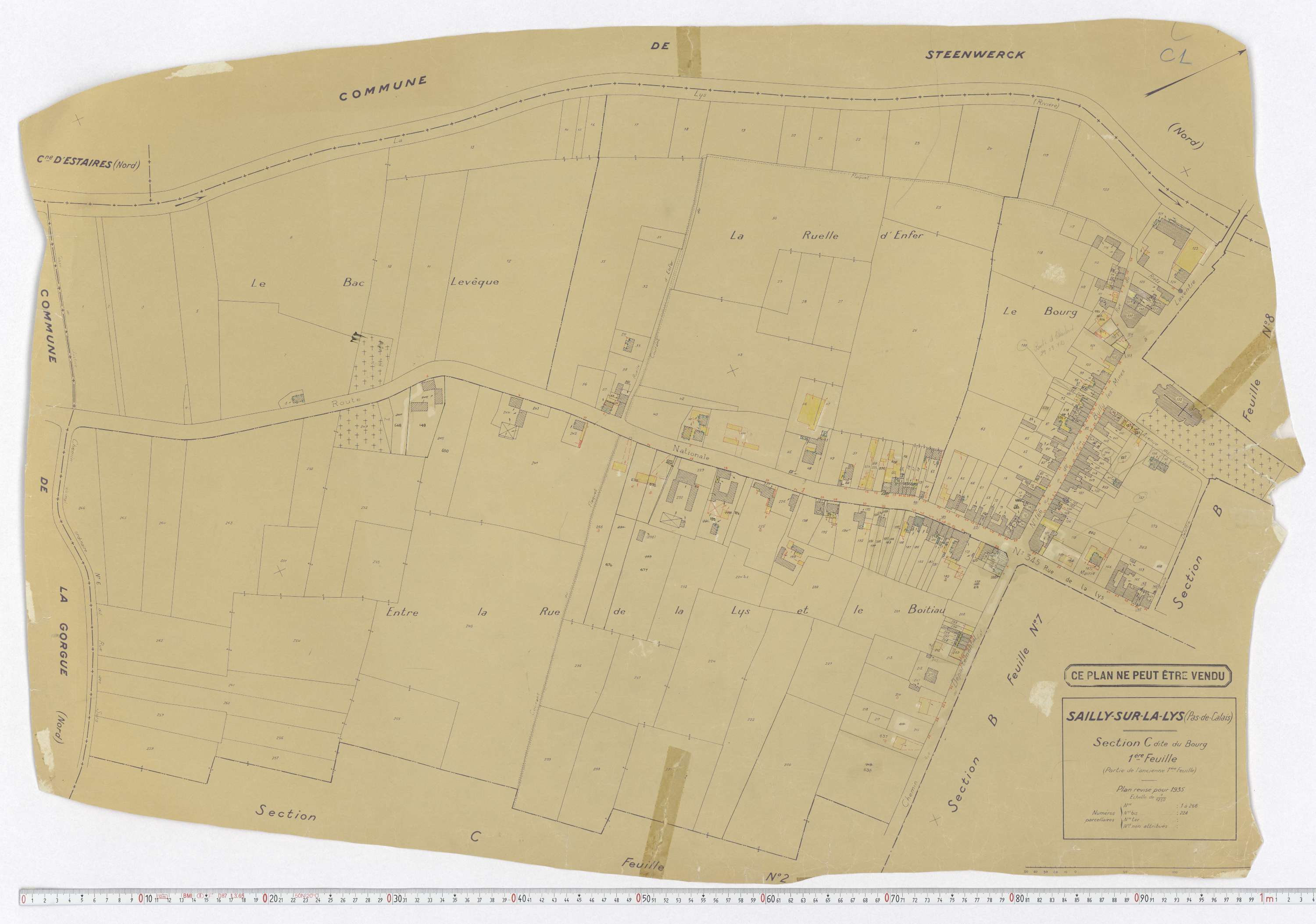 Sailly-sur-la-Lys - Section C, feuille 1.