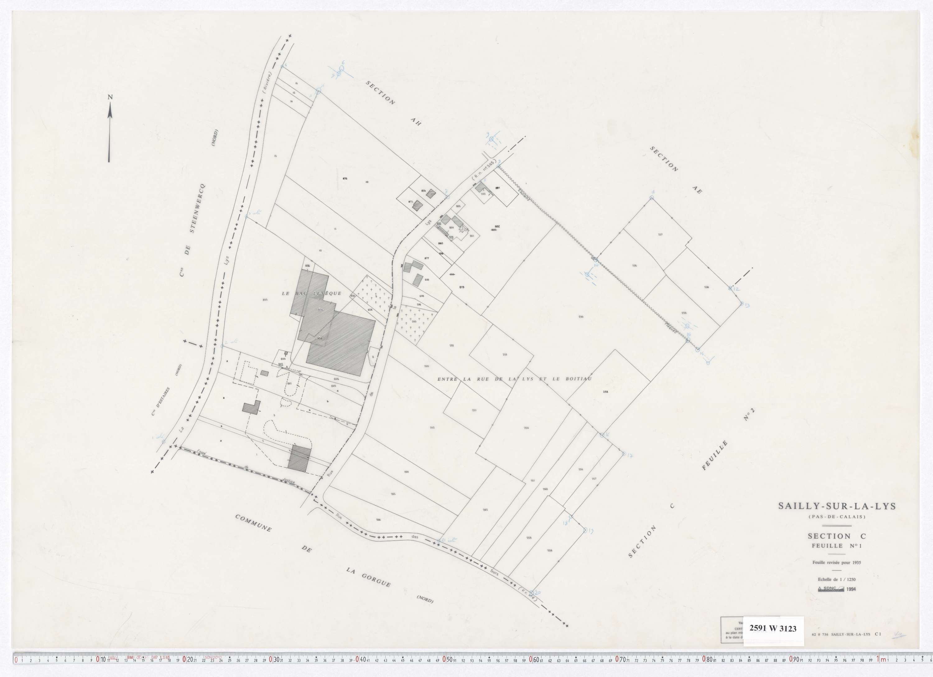 Sailly-sur-la-Lys - Section C, feuille 1.