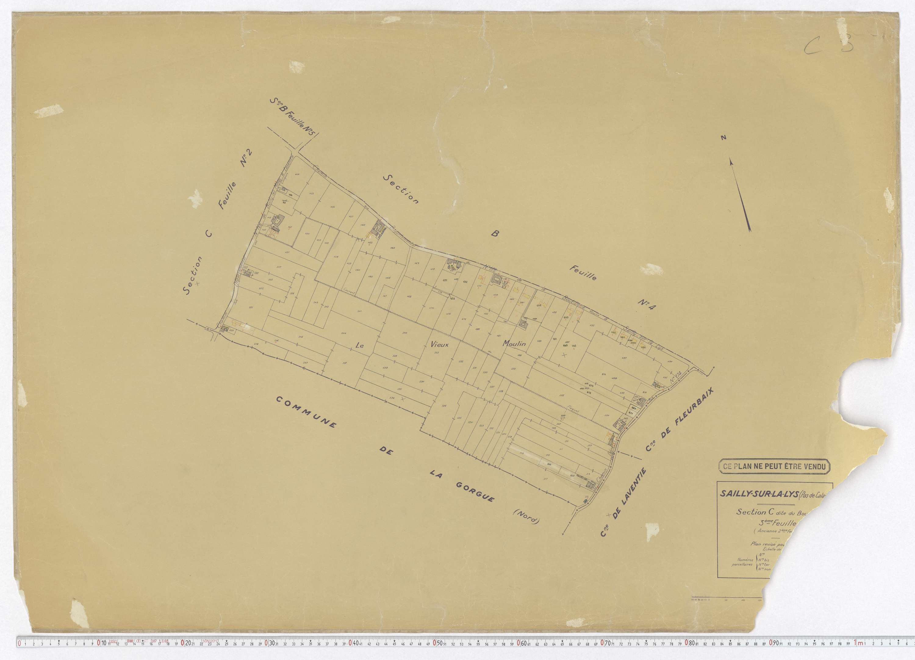 Sailly-sur-la-Lys - Section C, feuille 3.
