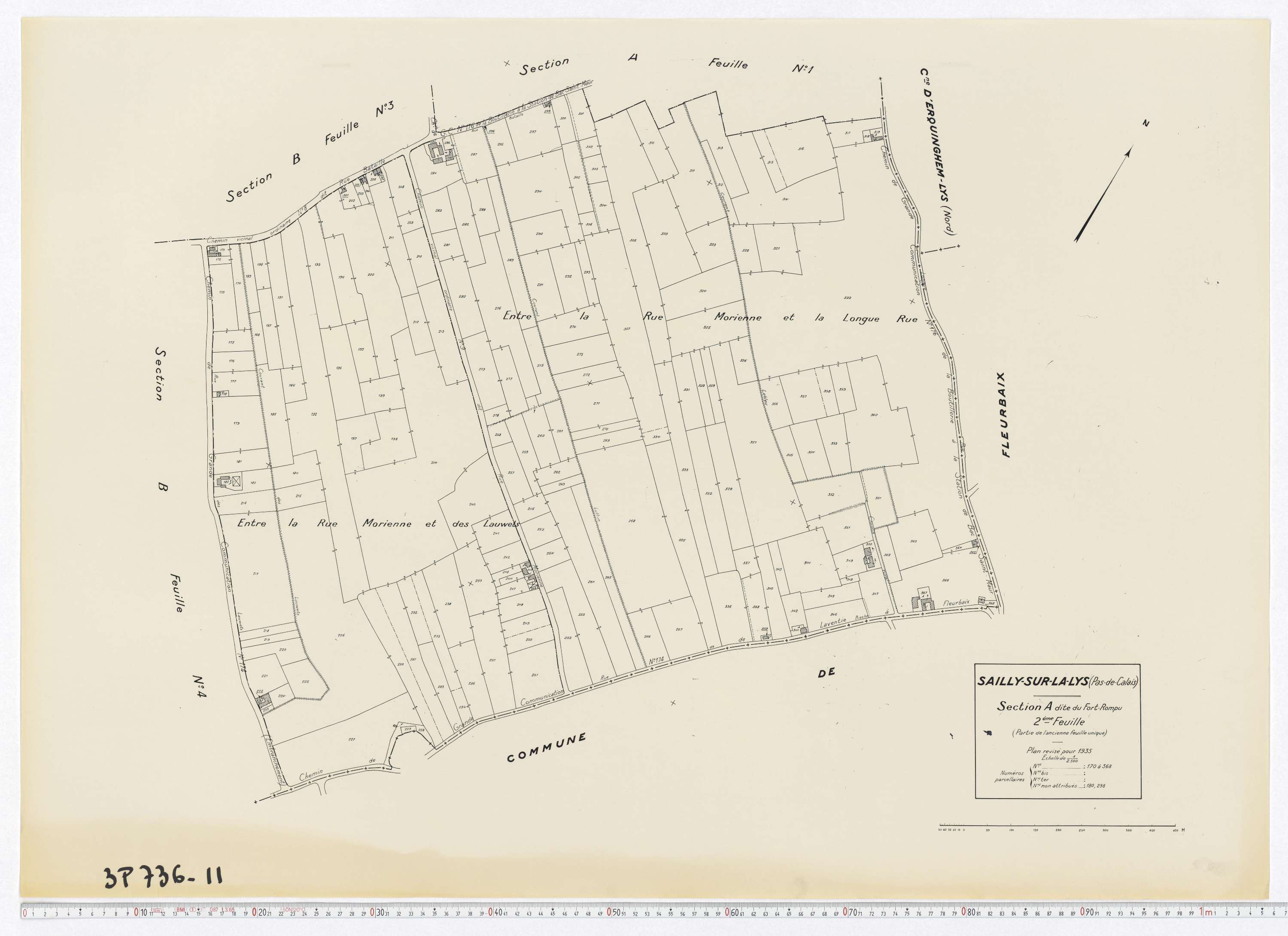 Sailly-sur-la-Lys - Section A, feuille 2.