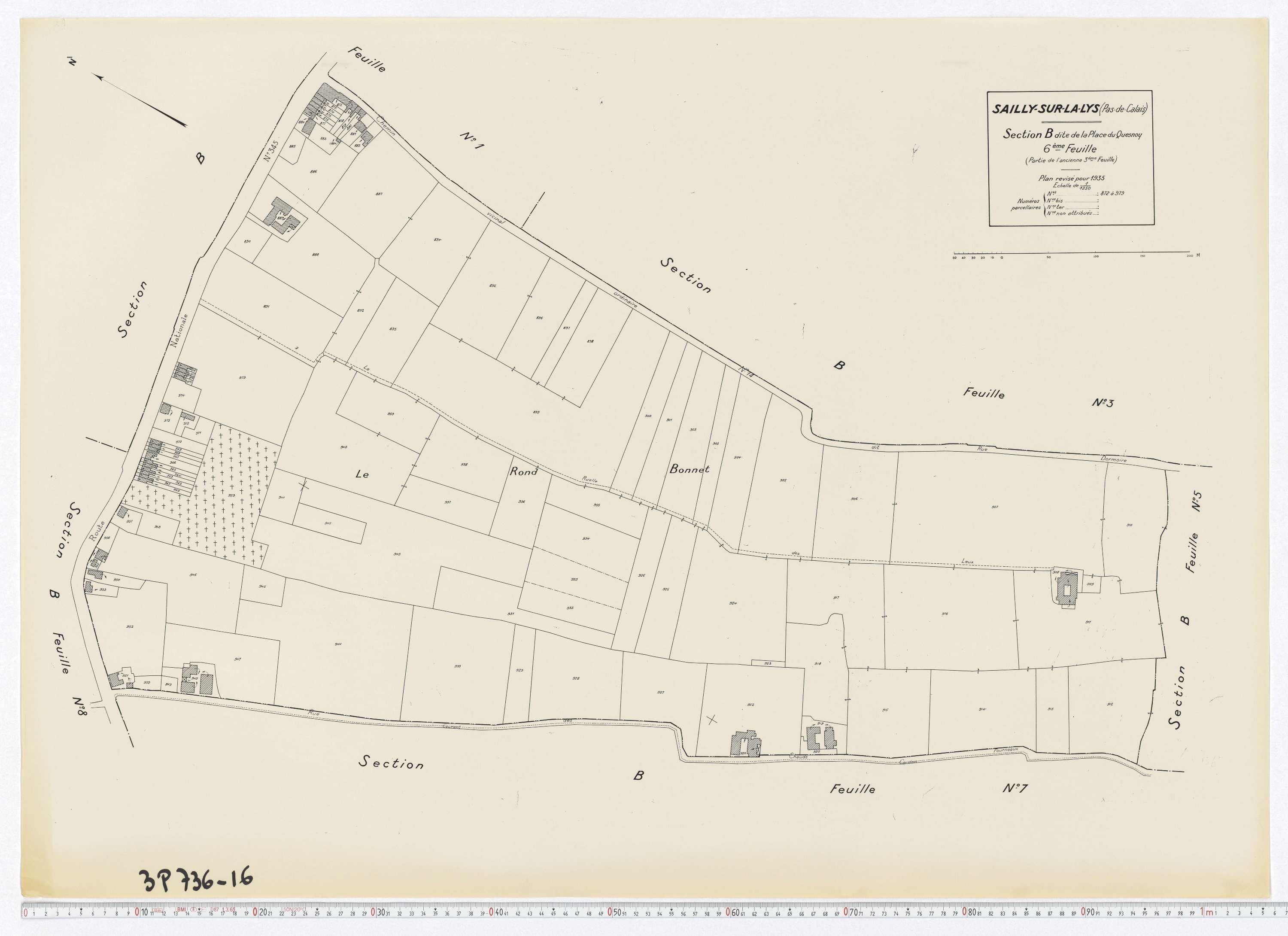 Sailly-sur-la-Lys - Section B, feuille 6.