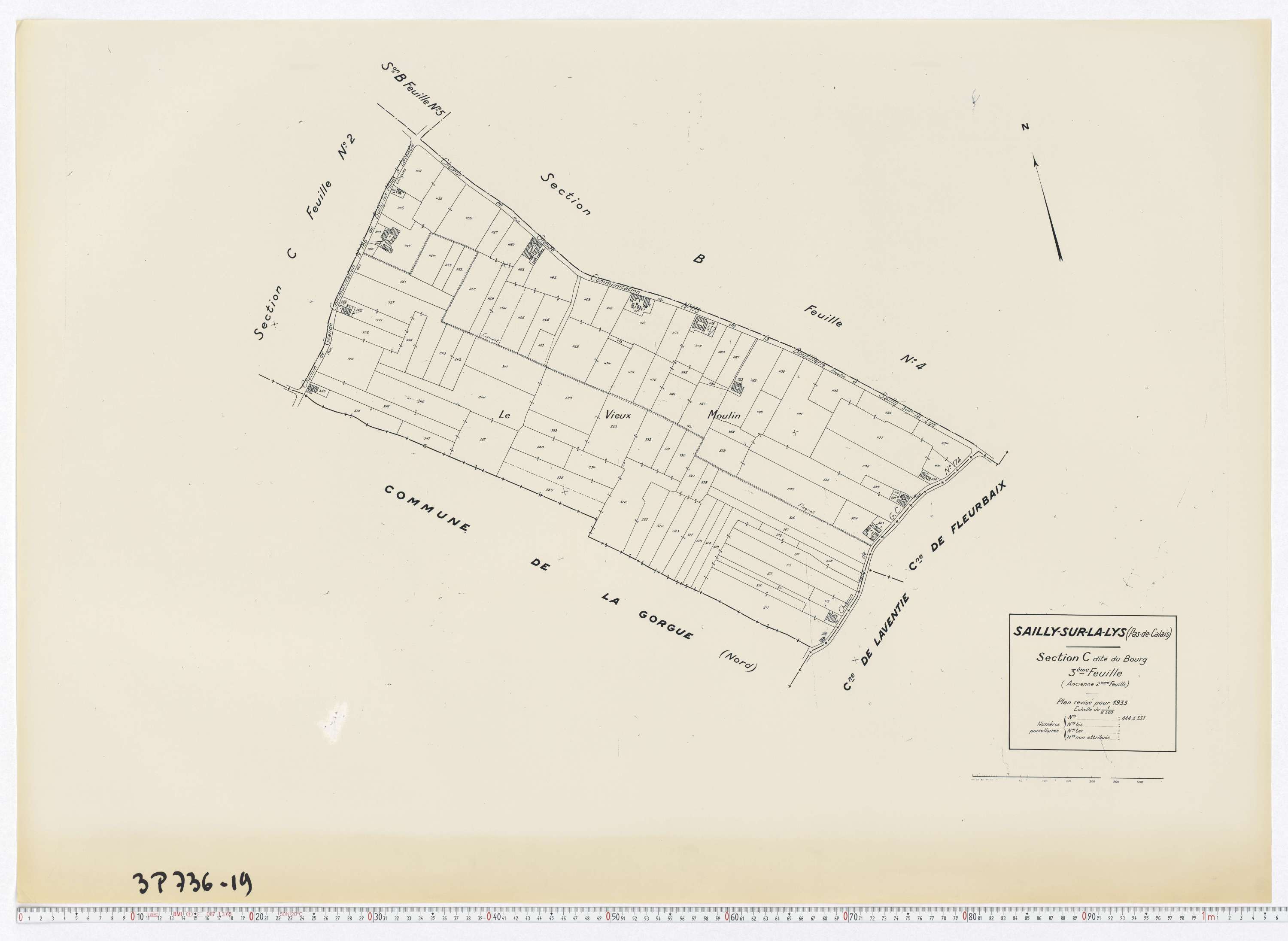 Sailly-sur-la-Lys - Section C, feuille 3.
