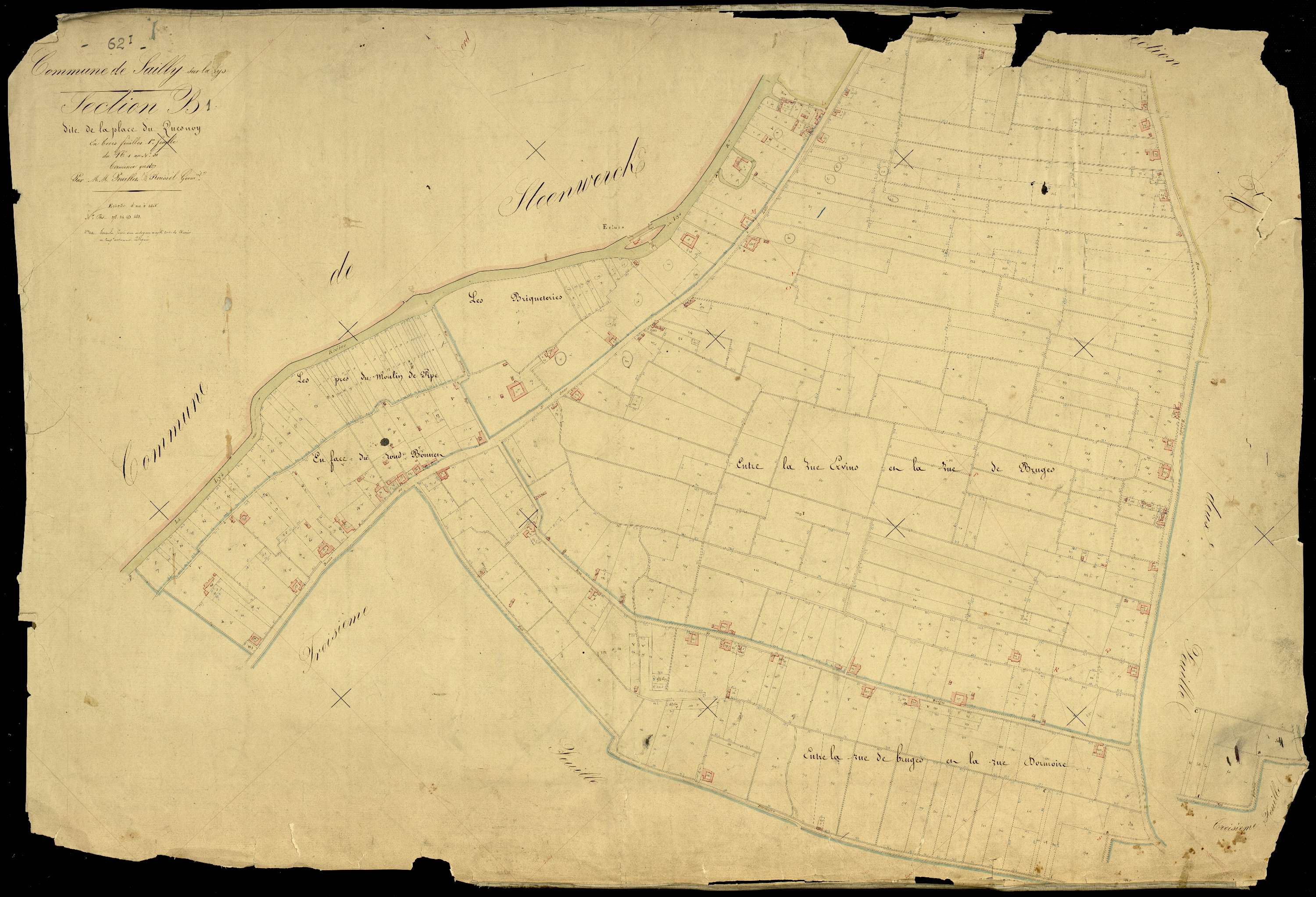 Sailly-sur-la-Lys - Section B, 1re feuille