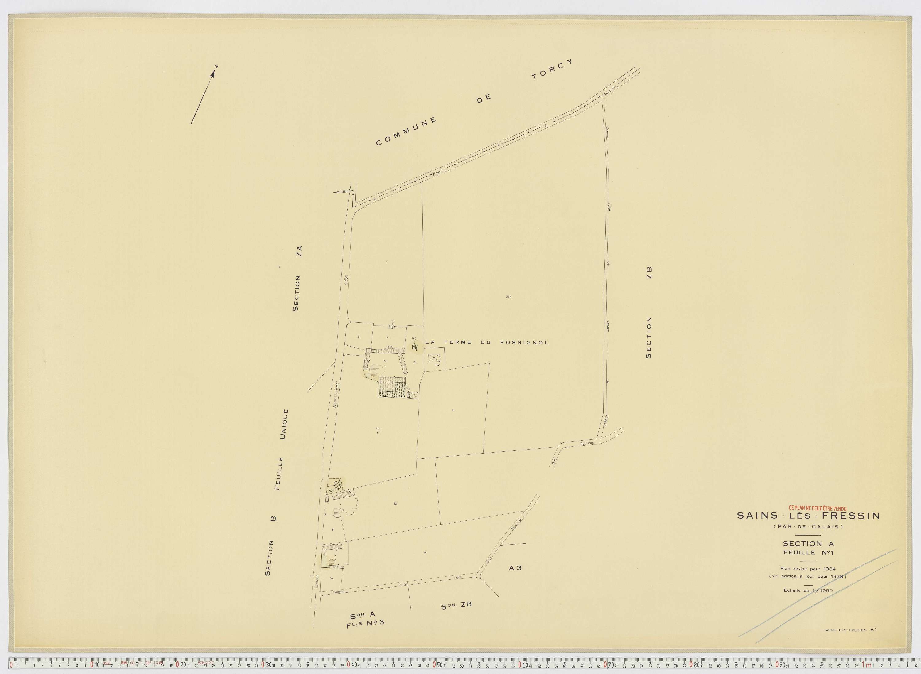 Sains-lès-Fressin - Section A, feuille 1.
