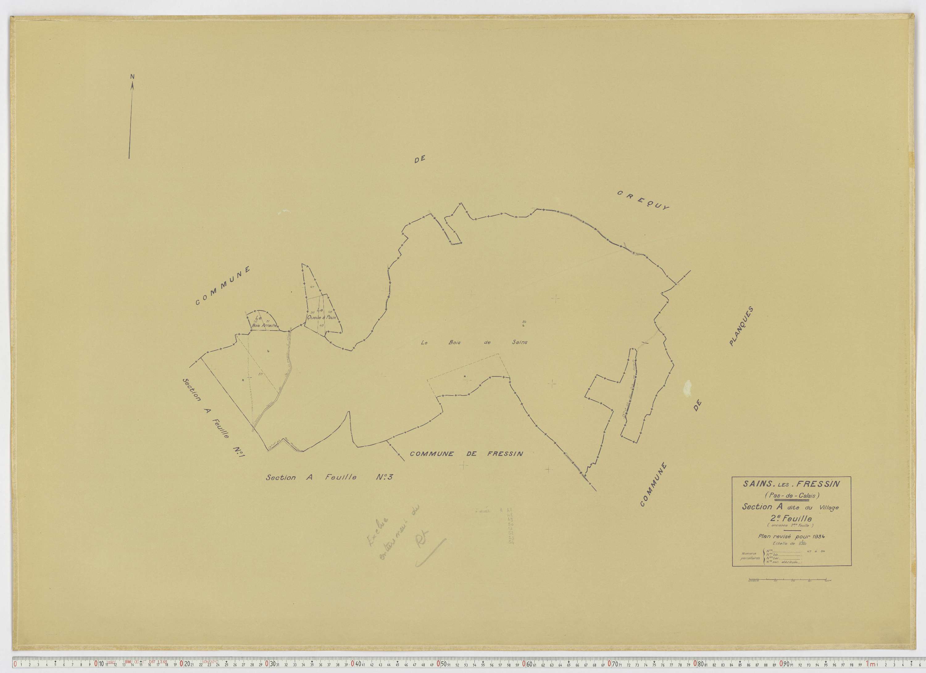 Sains-lès-Fressin - Section A, feuille 2.