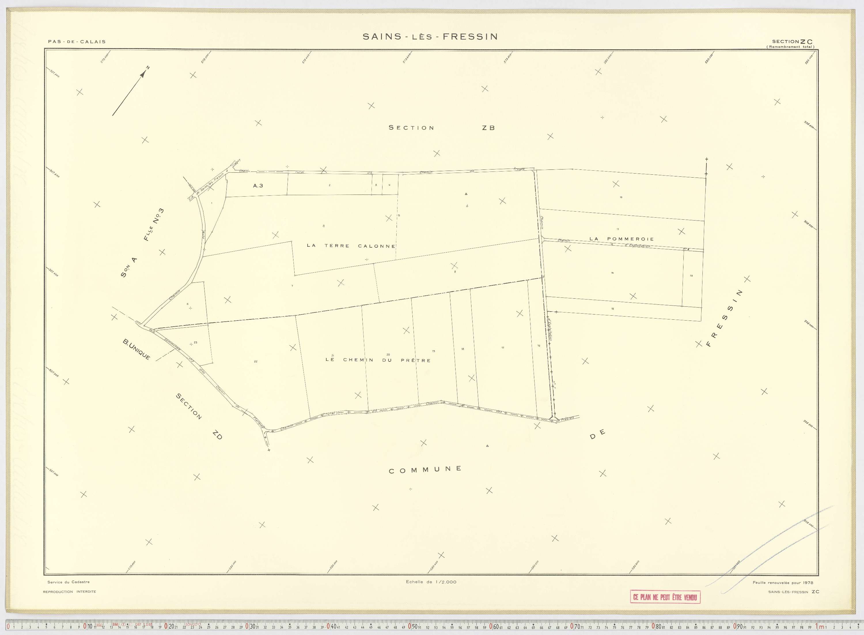 Sains-lès-Fressin - Section ZC.