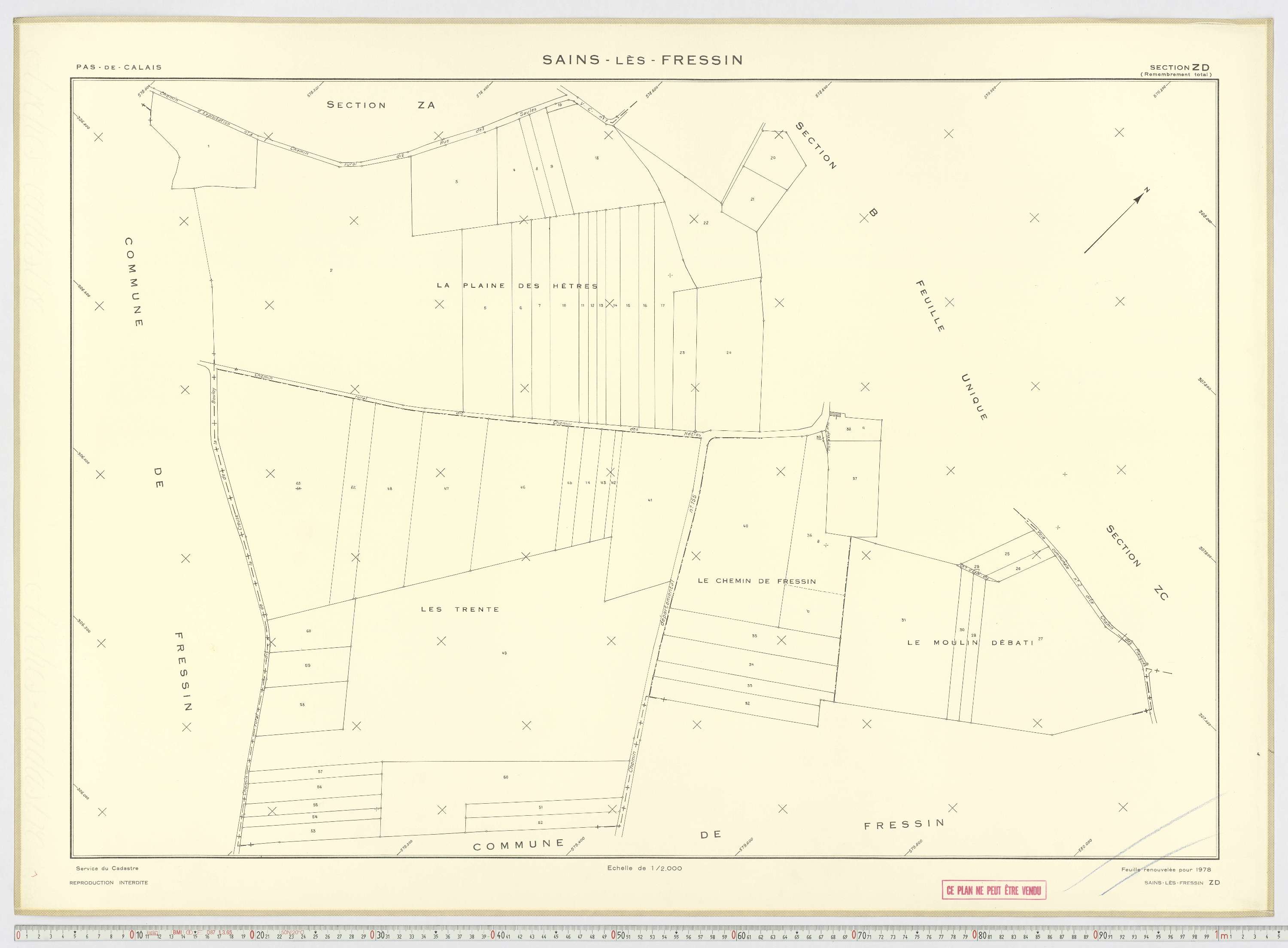 Sains-lès-Fressin - Section ZD.