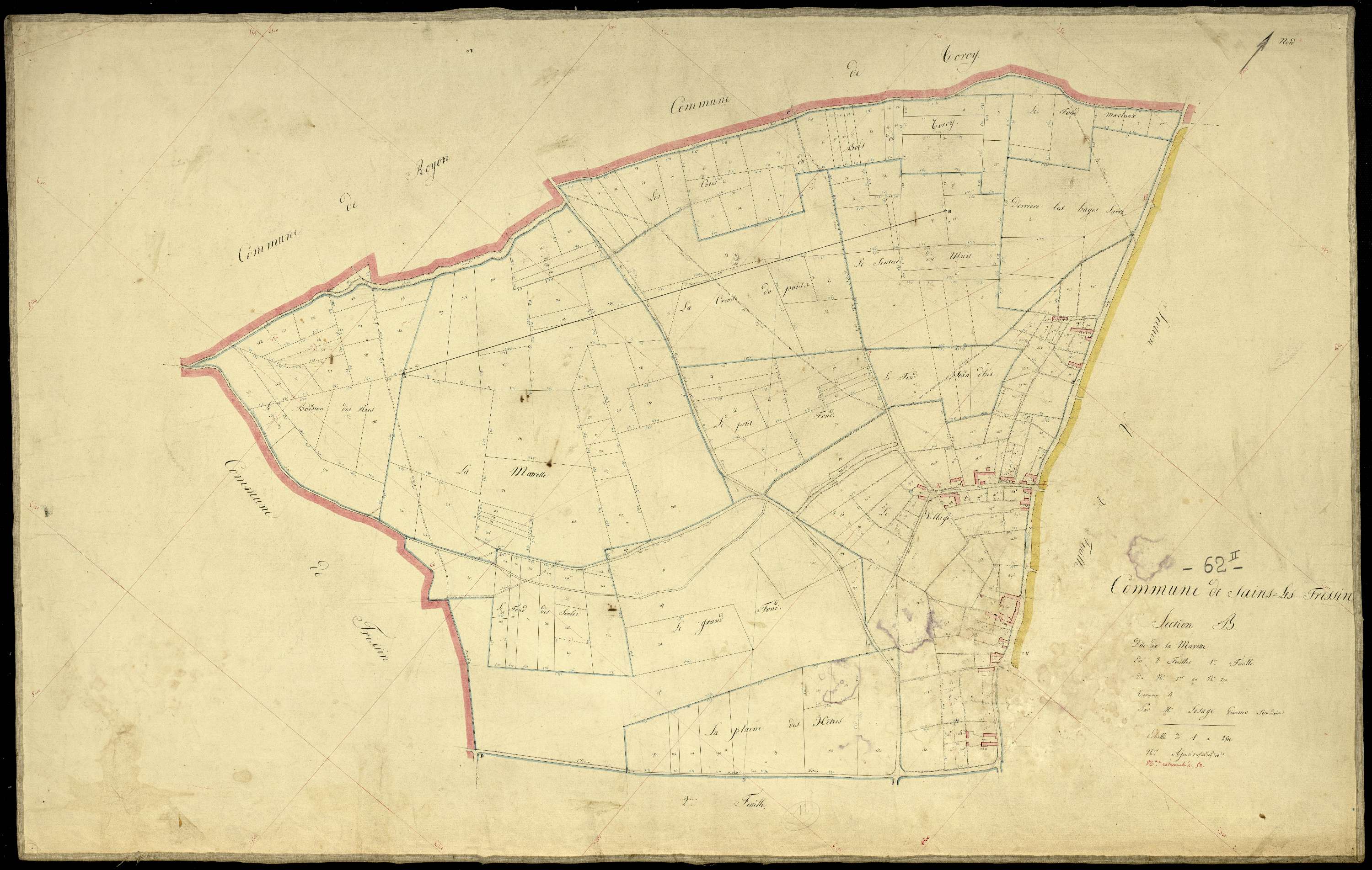 Sains-lès-Fressin - Section B, 1re feuille