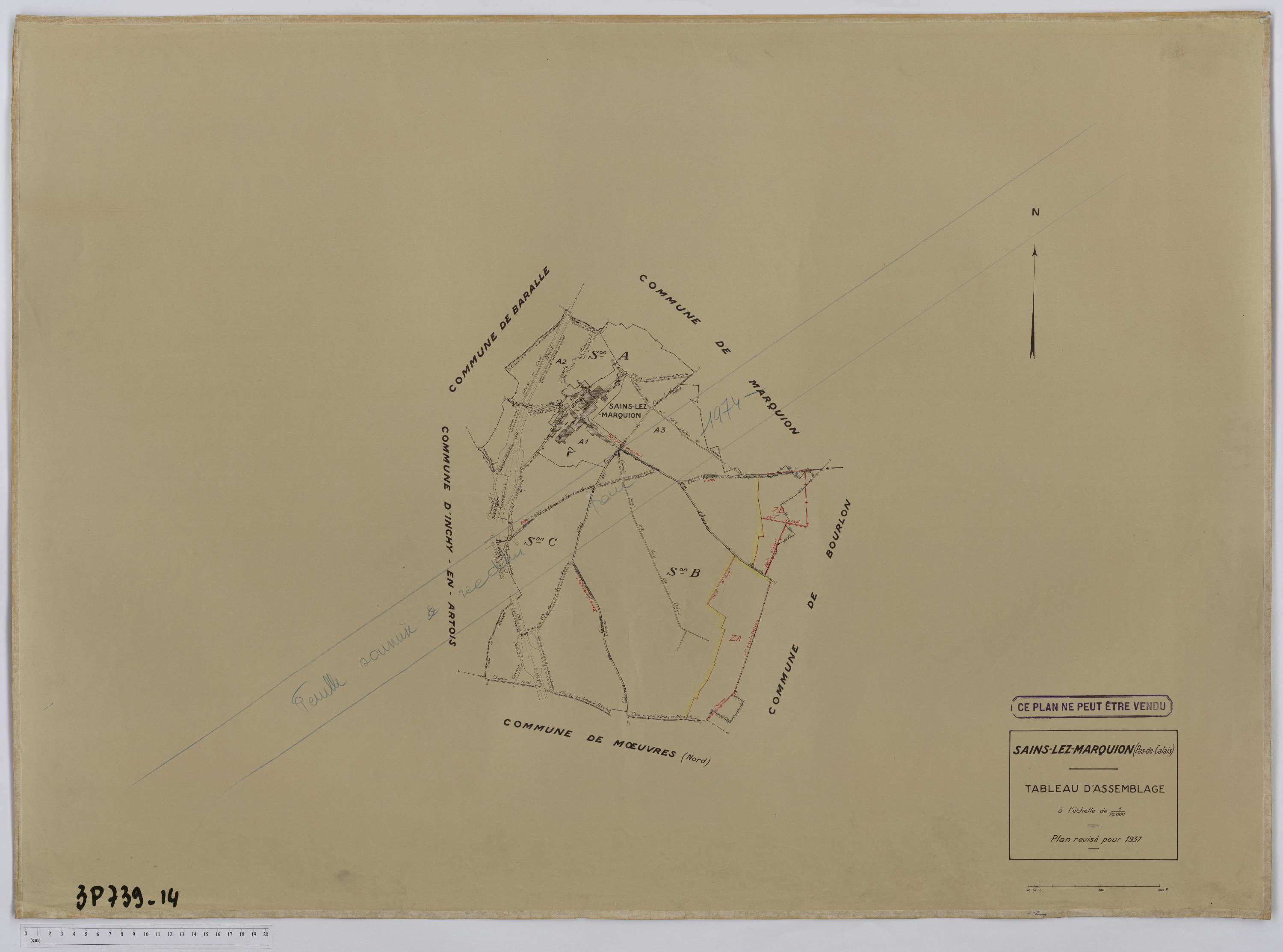 Sains-lès-Marquion - Tableau d'assemblage.