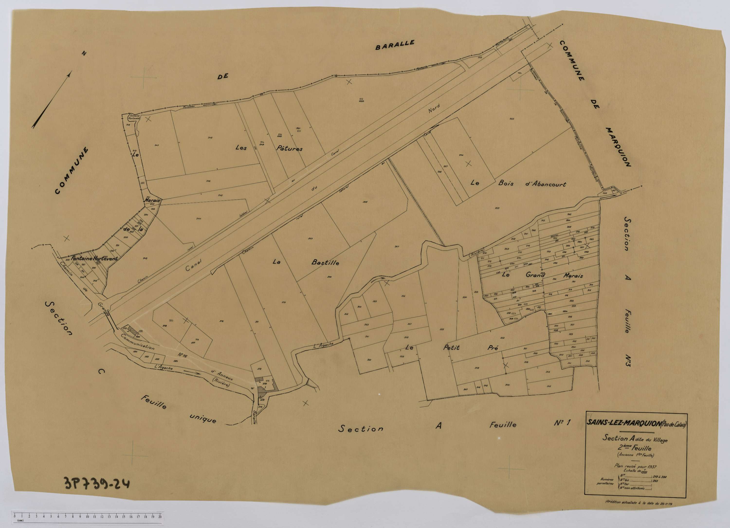 Sains-lès-Marquion - Section A, feuille 2.