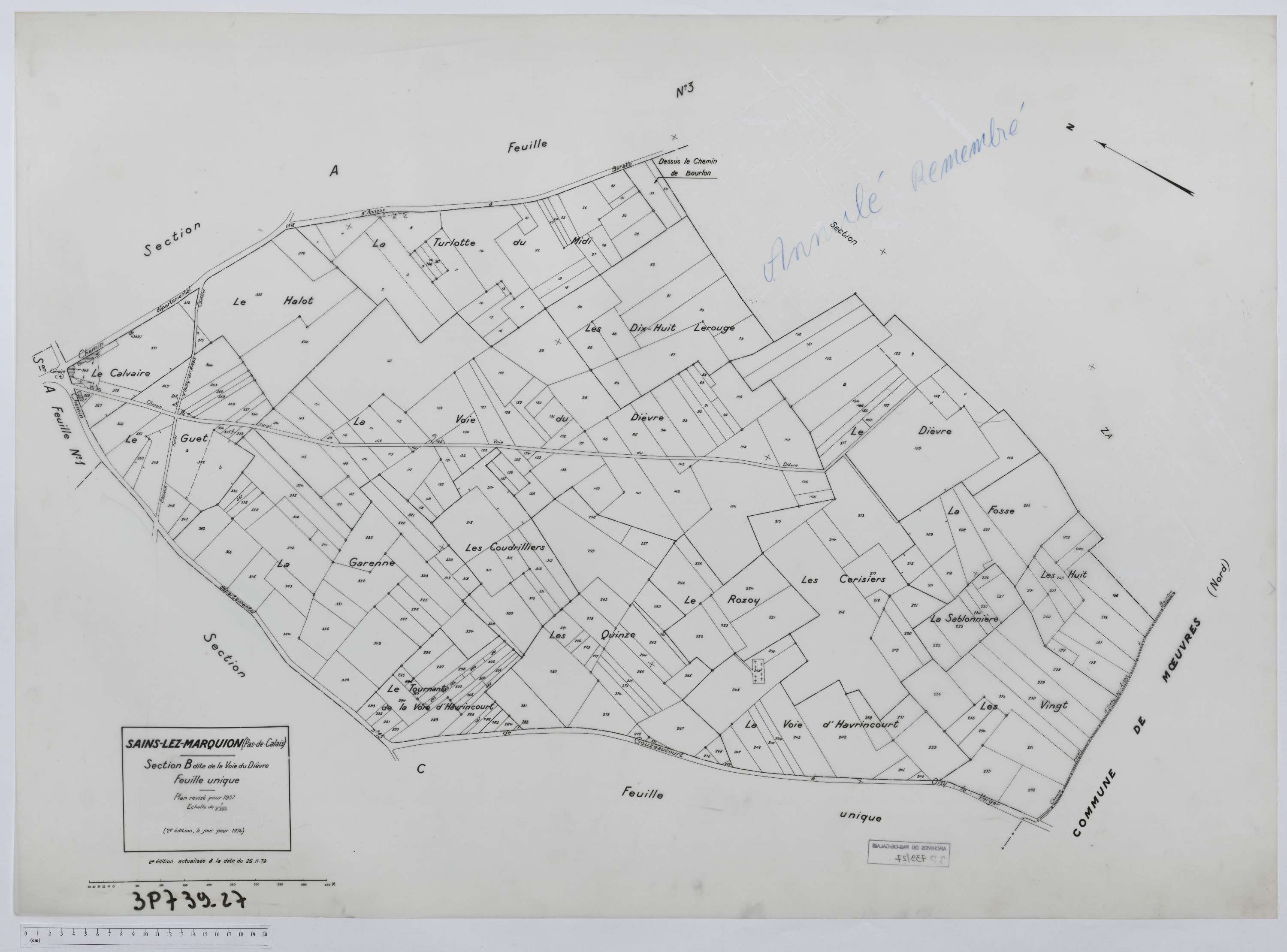 Sains-lès-Marquion - Section B.