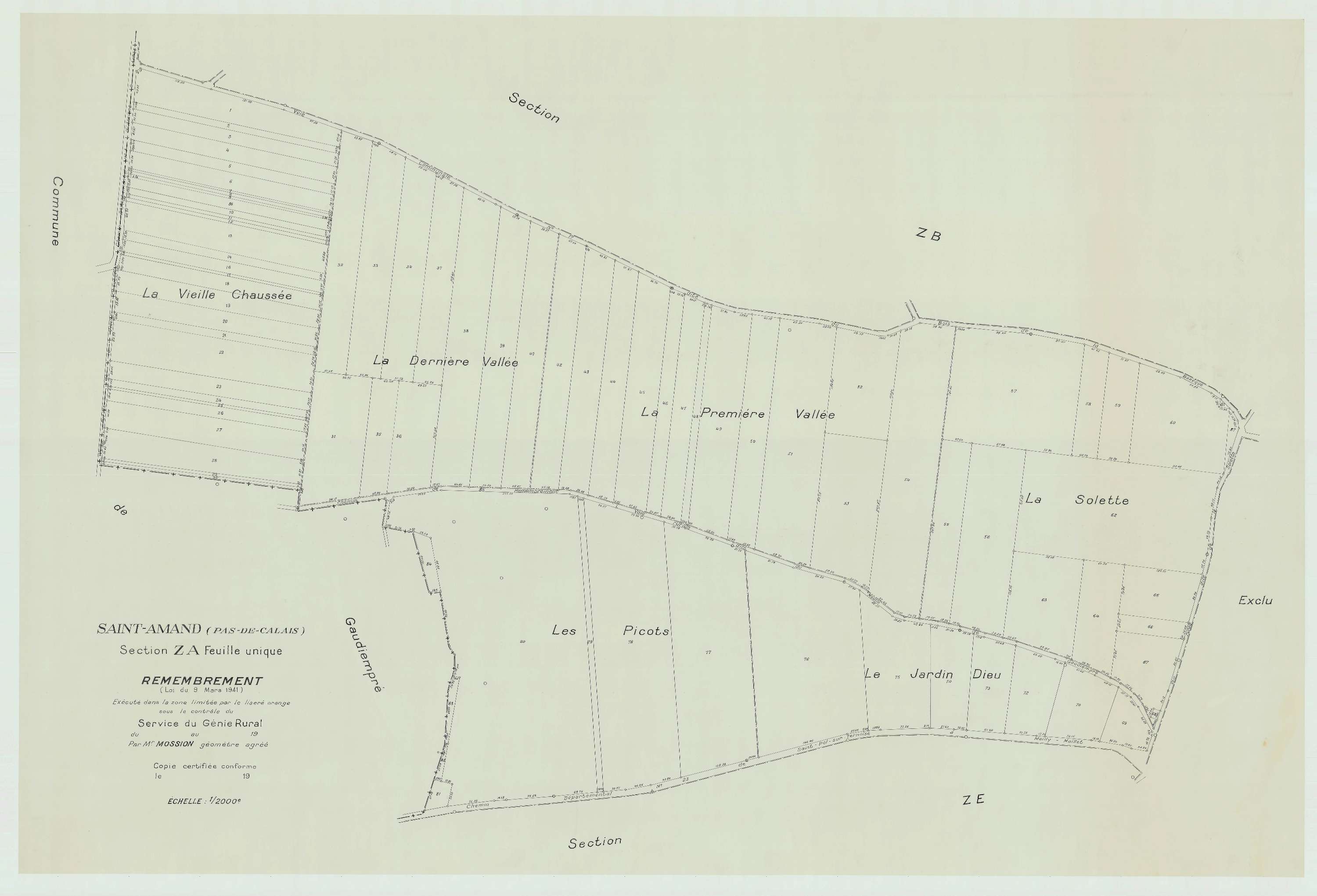 Saint-Amand - Plan de remembrement : section ZA.