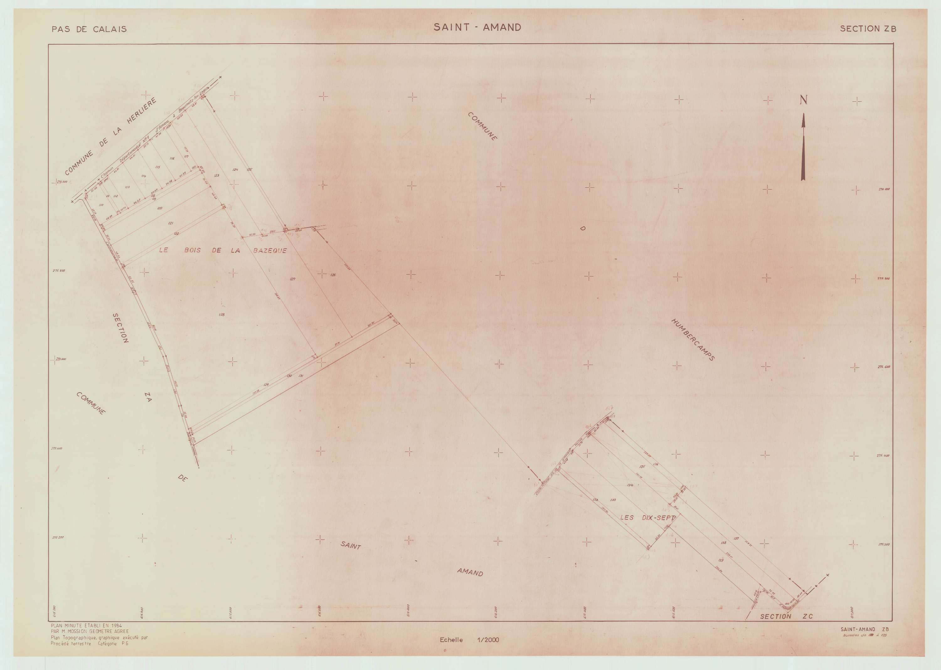 Saint-Amand - Plan de remembrement : section ZB.