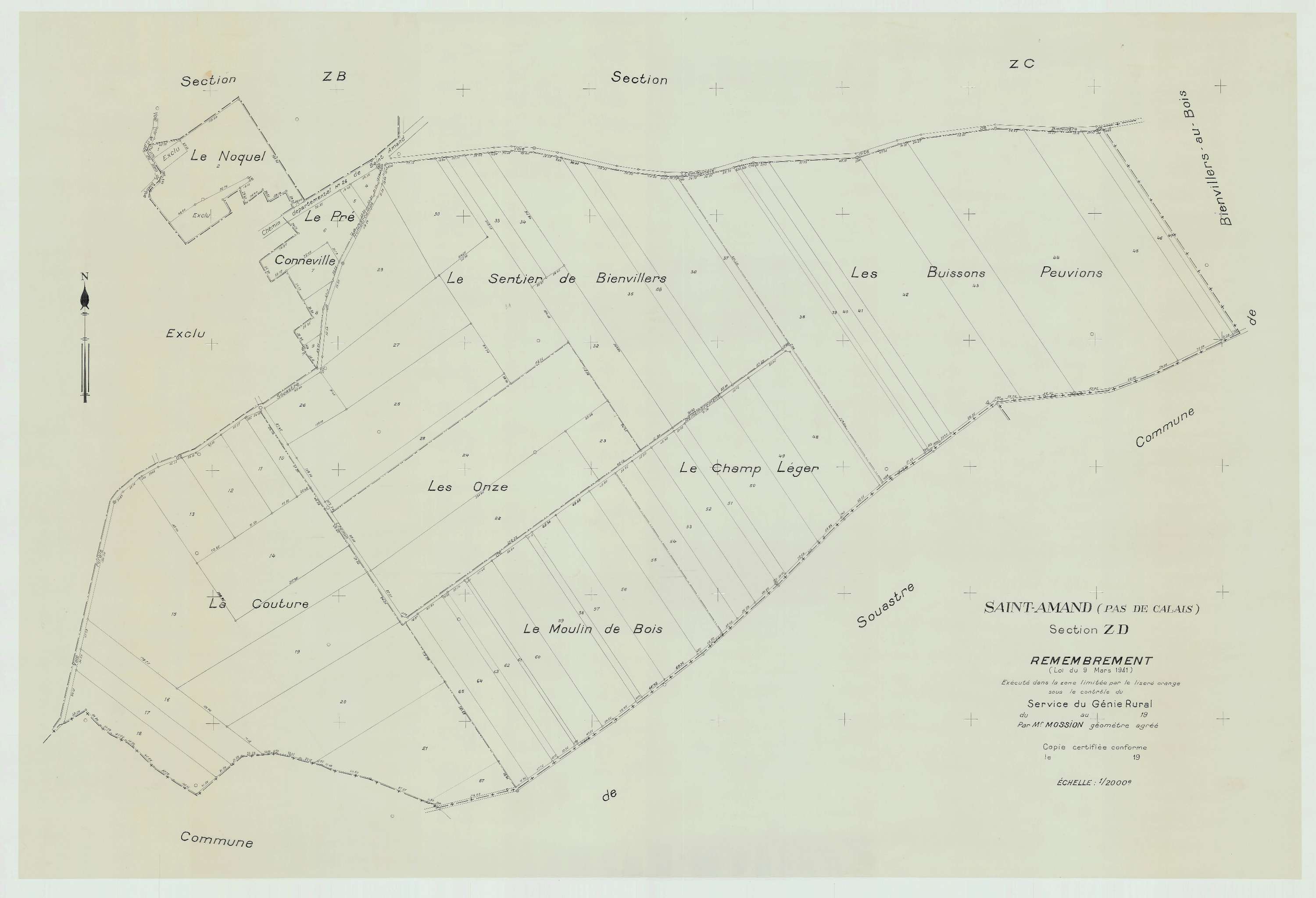 Saint-Amand - Plan de remembrement : section ZD.