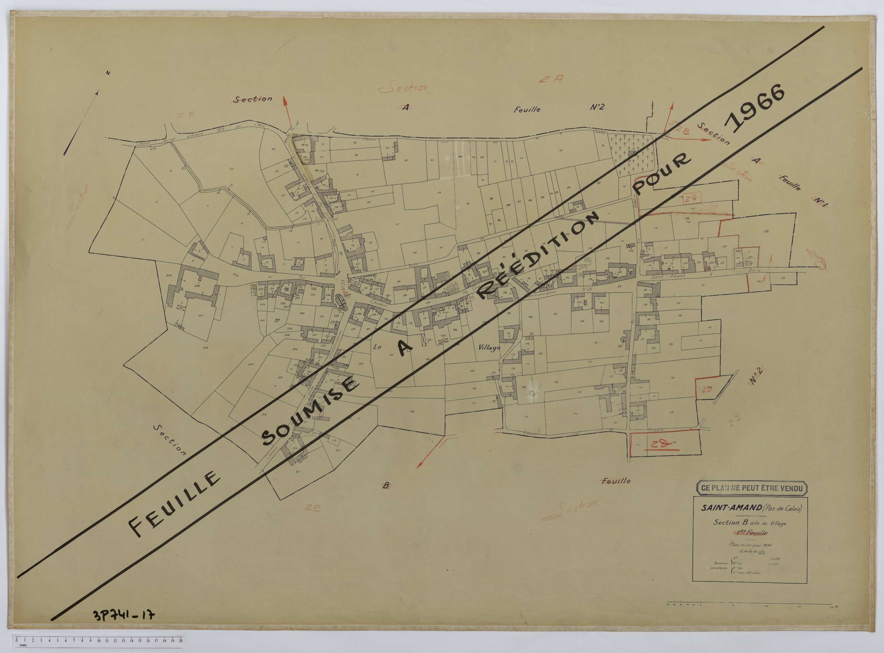 Saint-Amand - Section B, feuille 1.