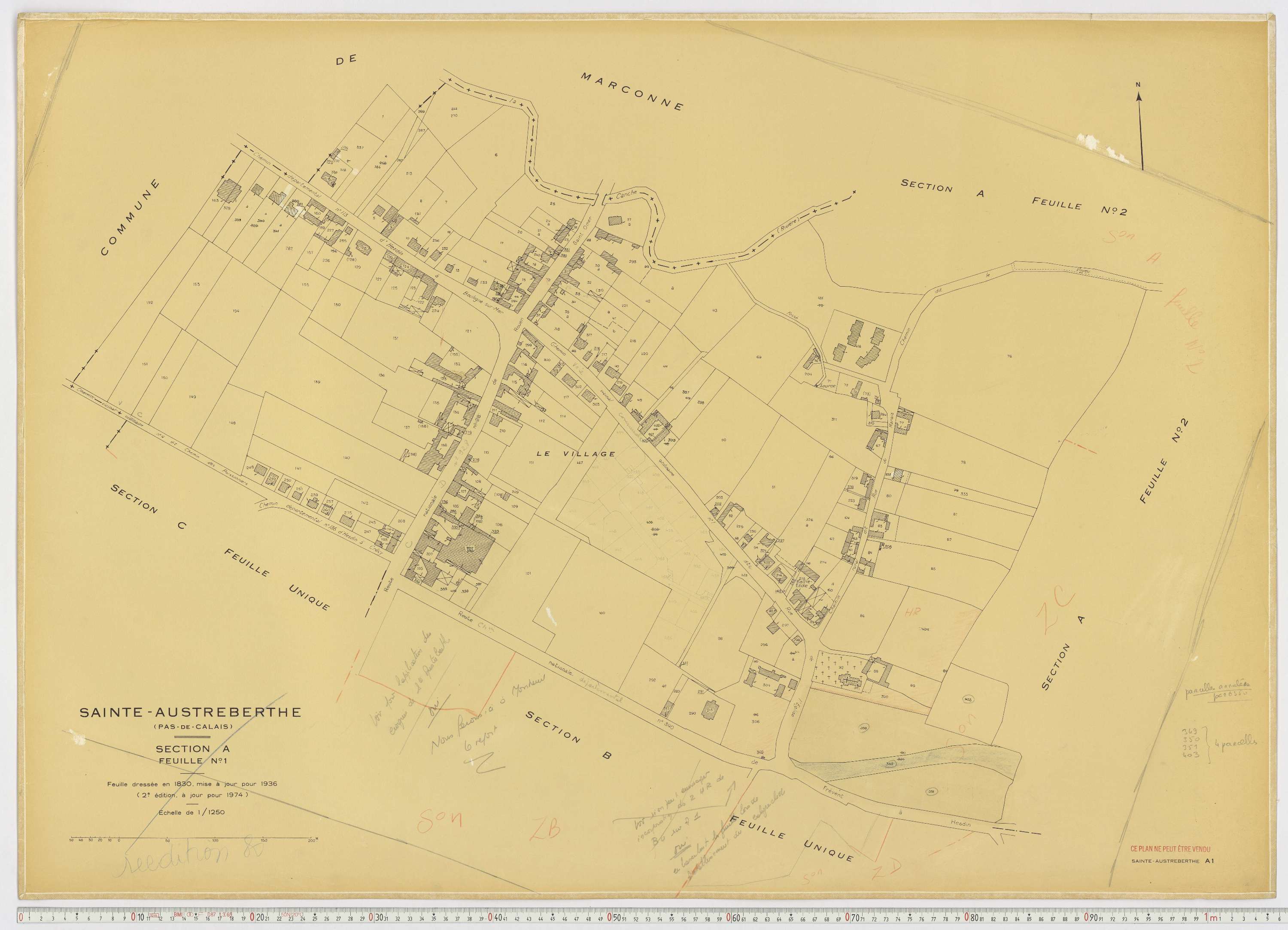 Sainte-Austreberthe - Section A, feuille 1.