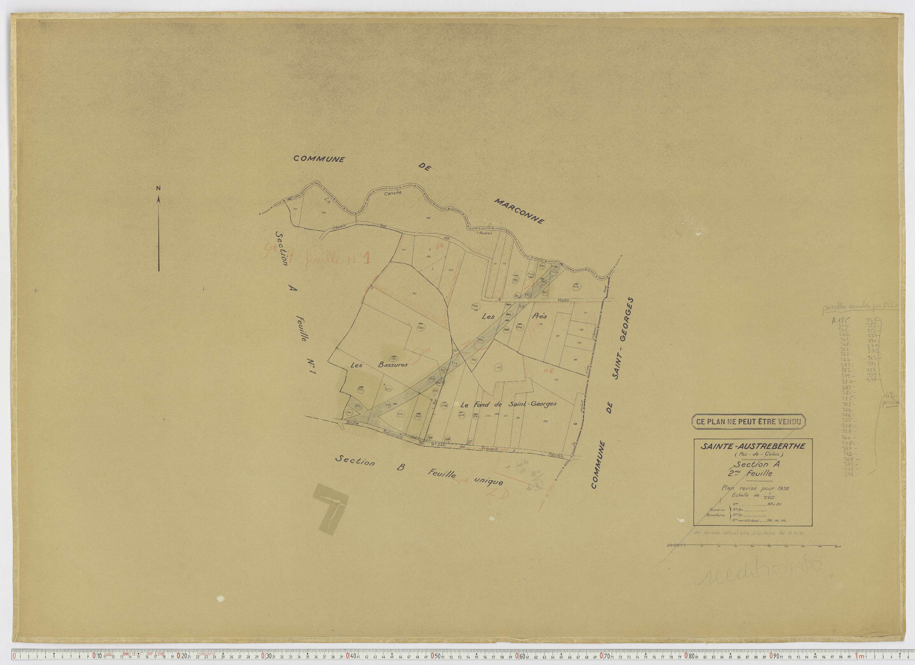 Sainte-Austreberthe - Section A, feuille 2.