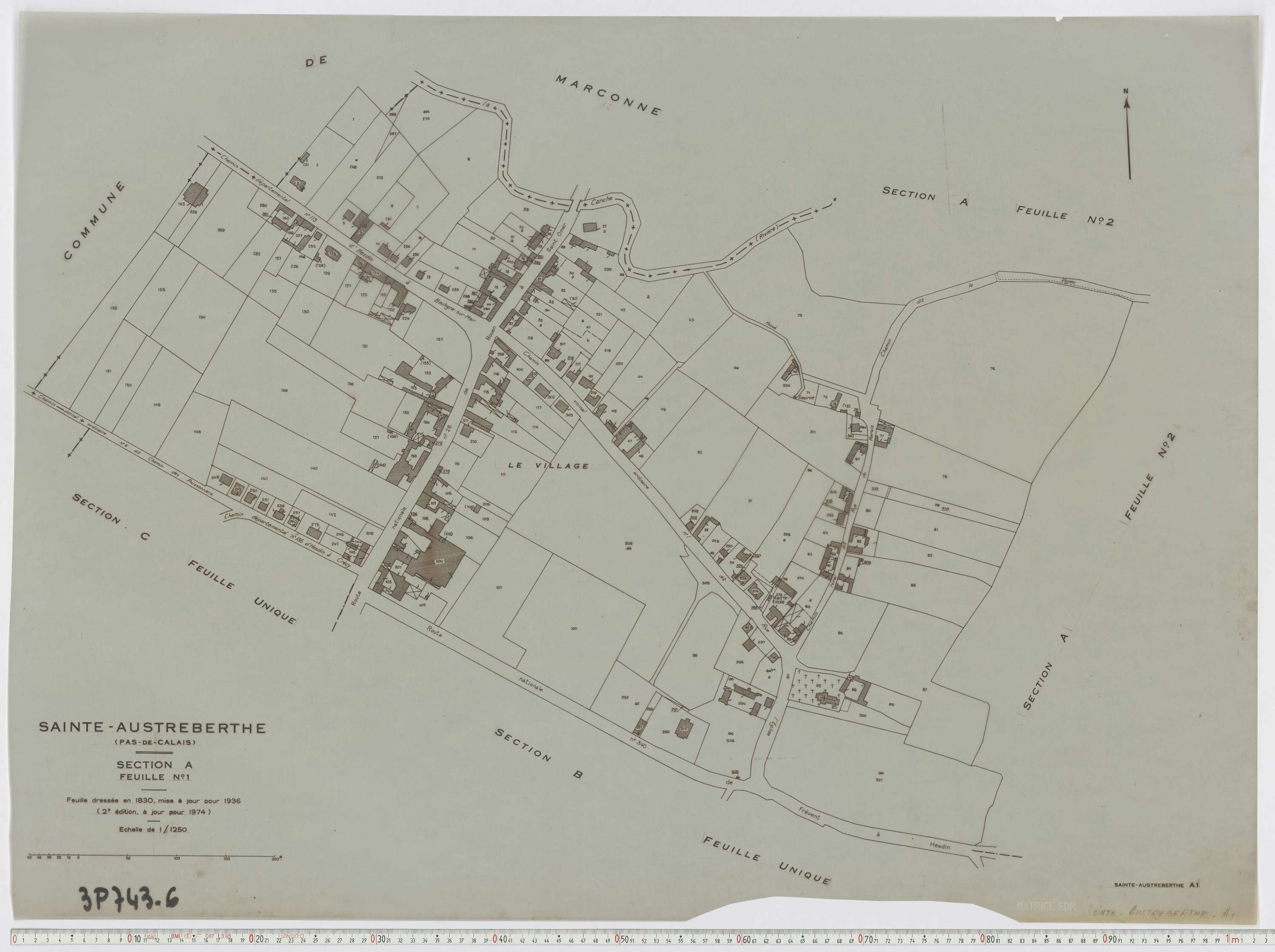Sainte-Austreberthe - Section A, feuille 1.
