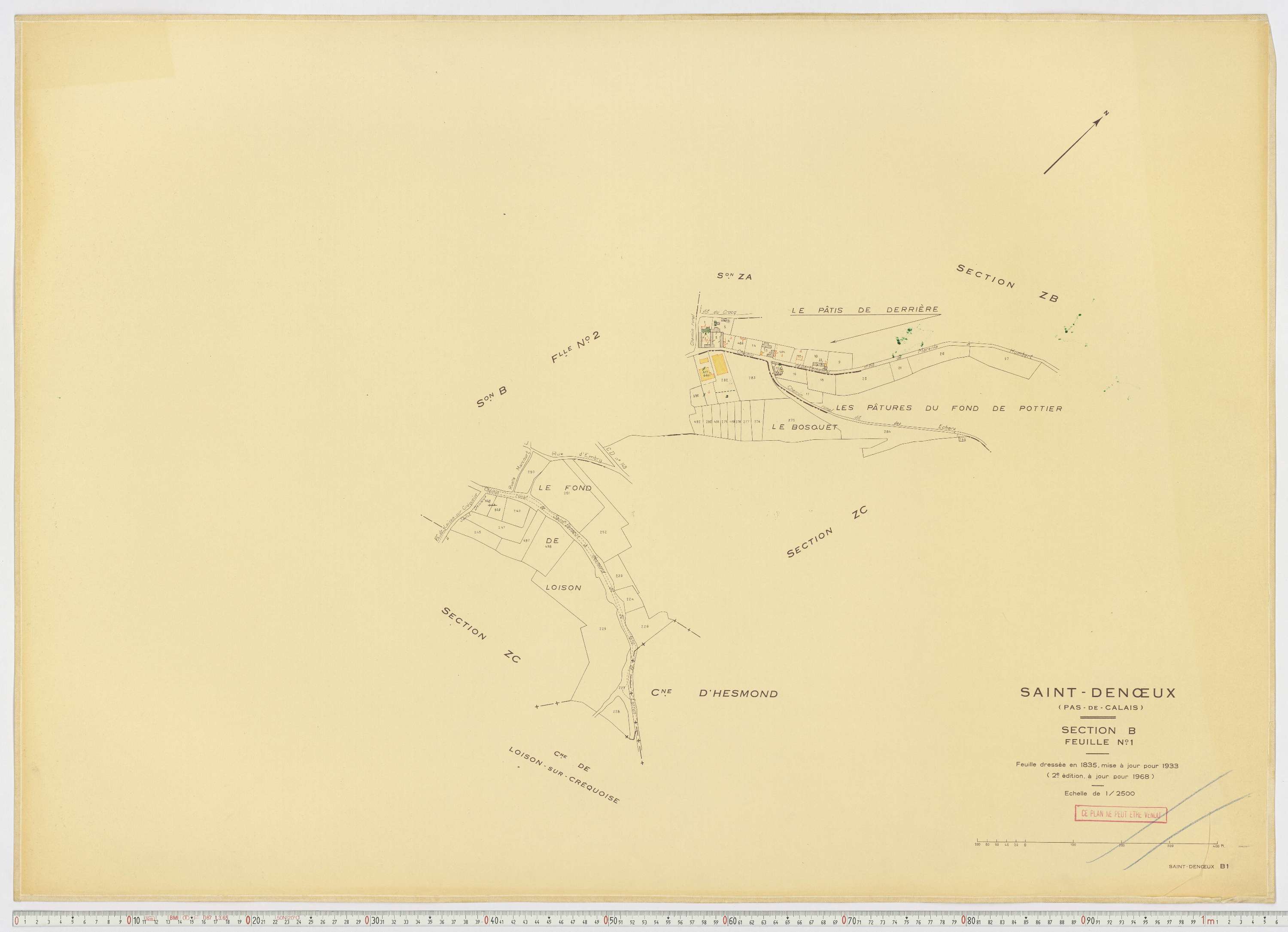Saint-Denœux - Section B, feuille 1.
