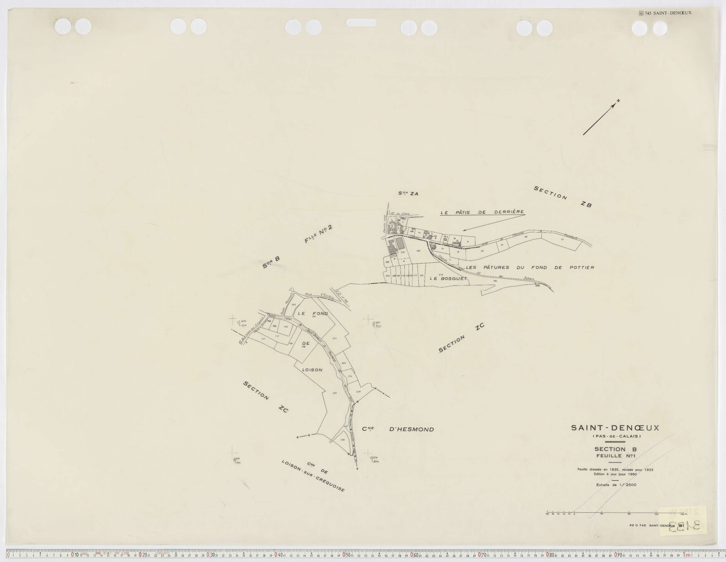 Saint-Denœux - Section B, feuille 1.