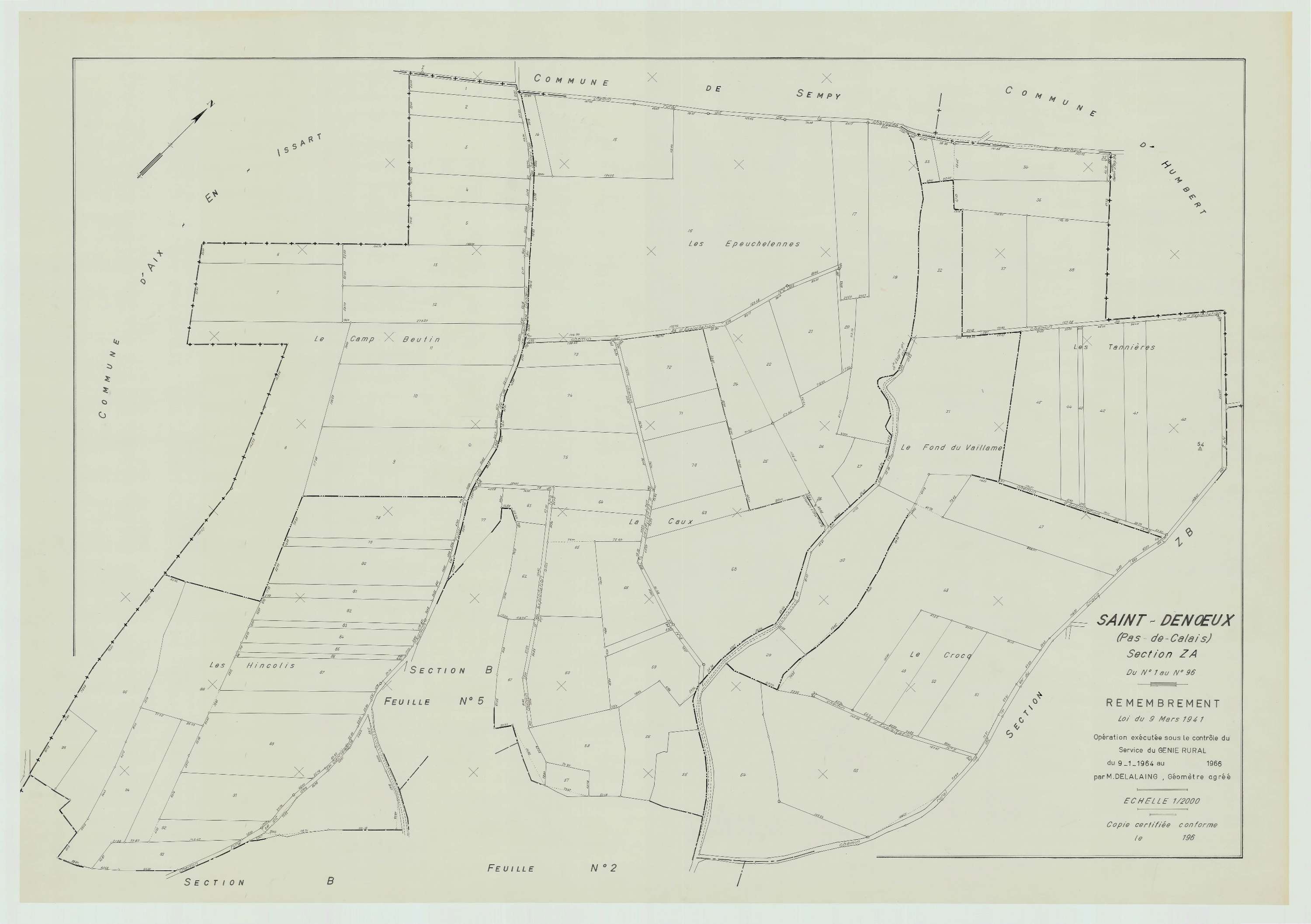 Saint-Denœux - Plan de remembrement : section ZA.