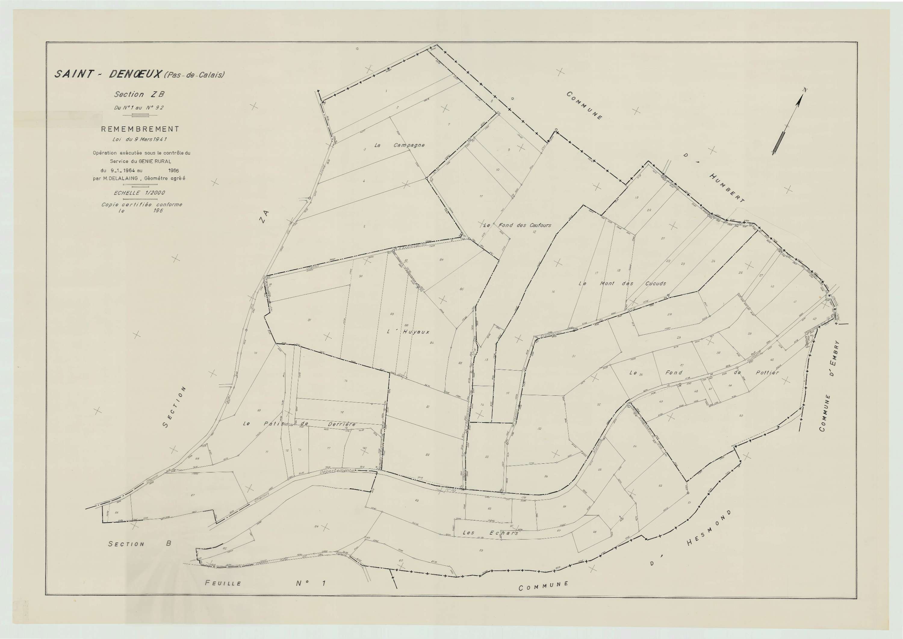 Saint-Denœux - Plan de remembrement : section ZB.