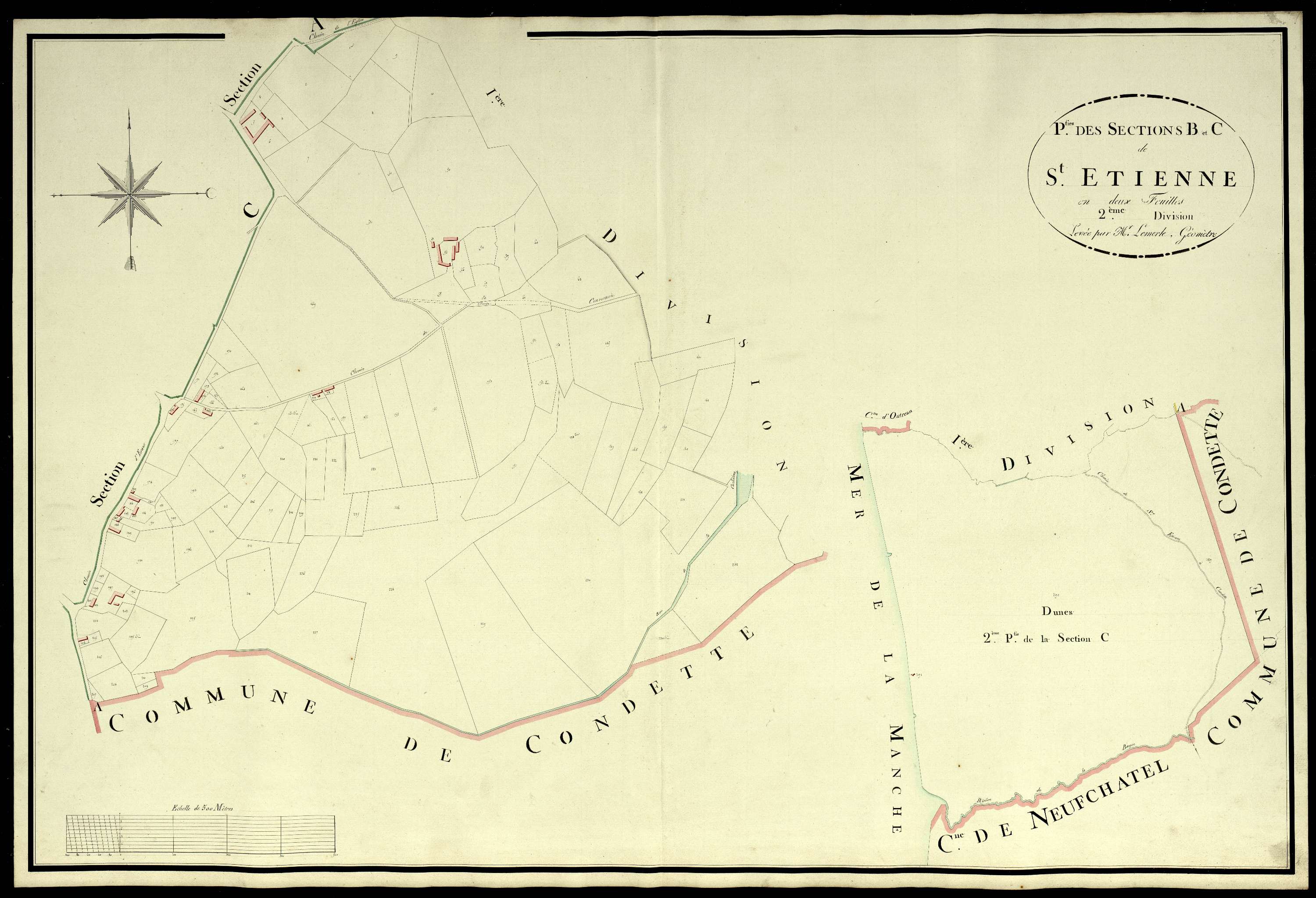 Saint-Étienne-au-Mont - Section B, 2e feuille , section C, 2e feuille