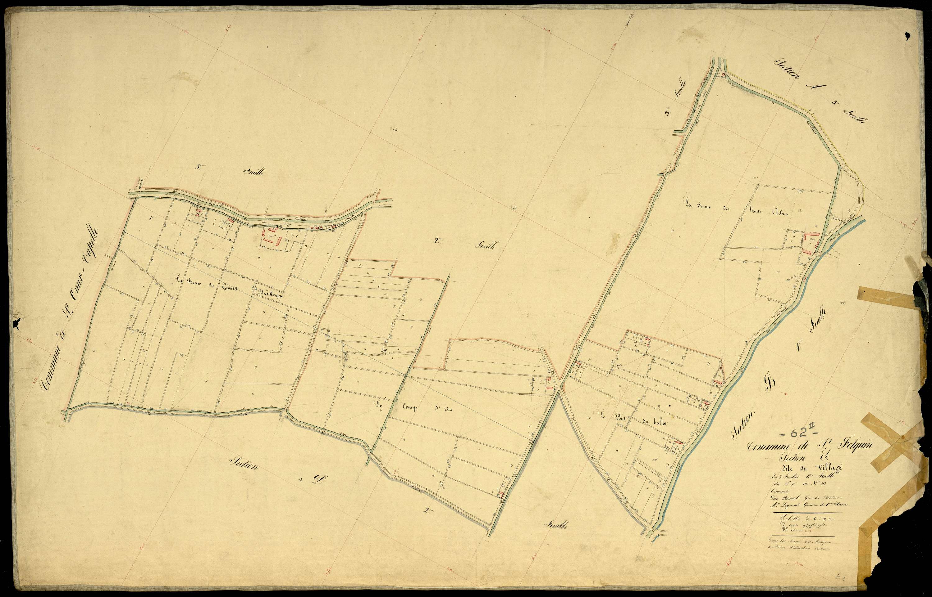 Saint-Folquin - Section E, 1re feuille