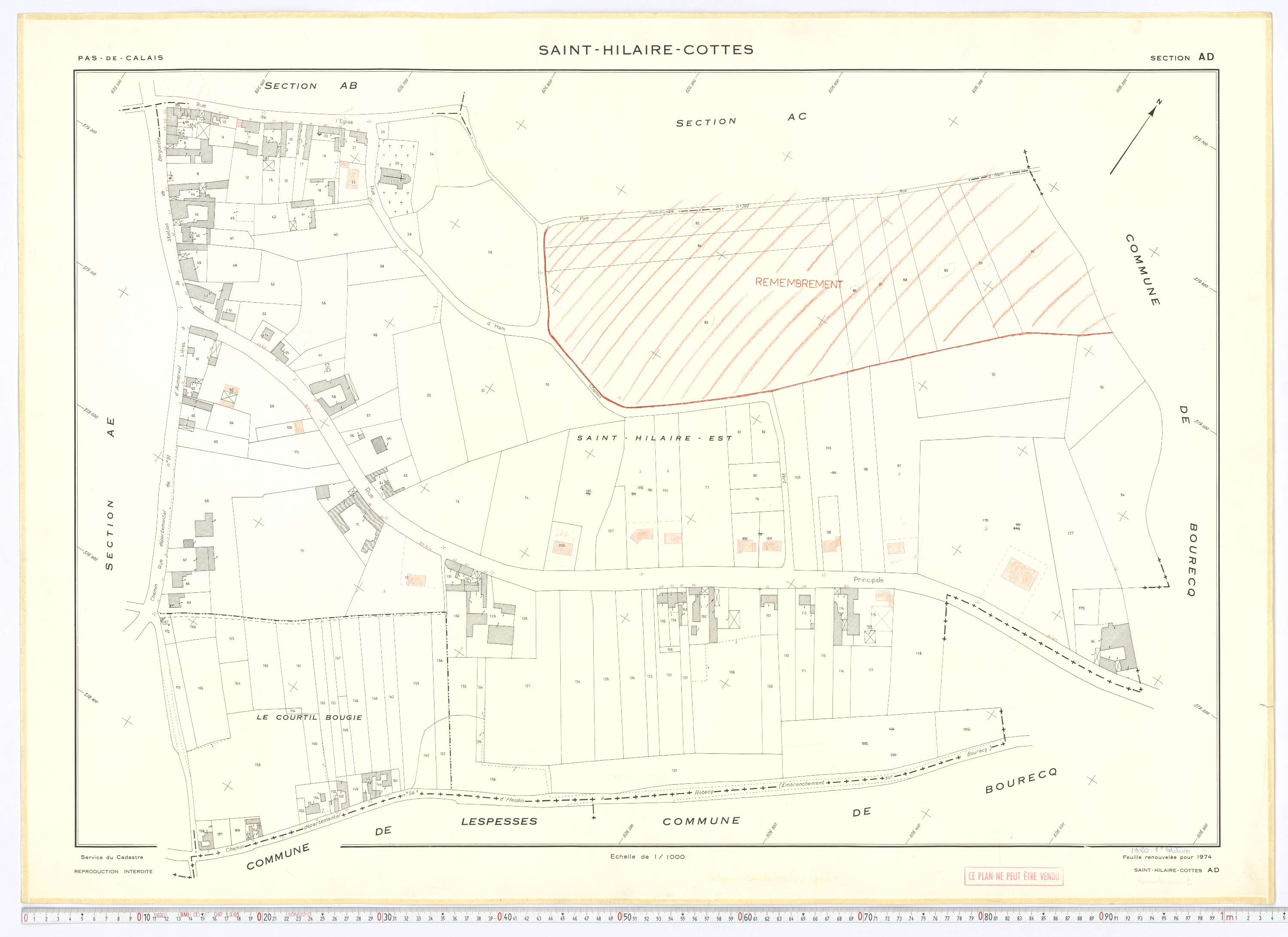 Saint-Hilaire-Cottes - Section AD.