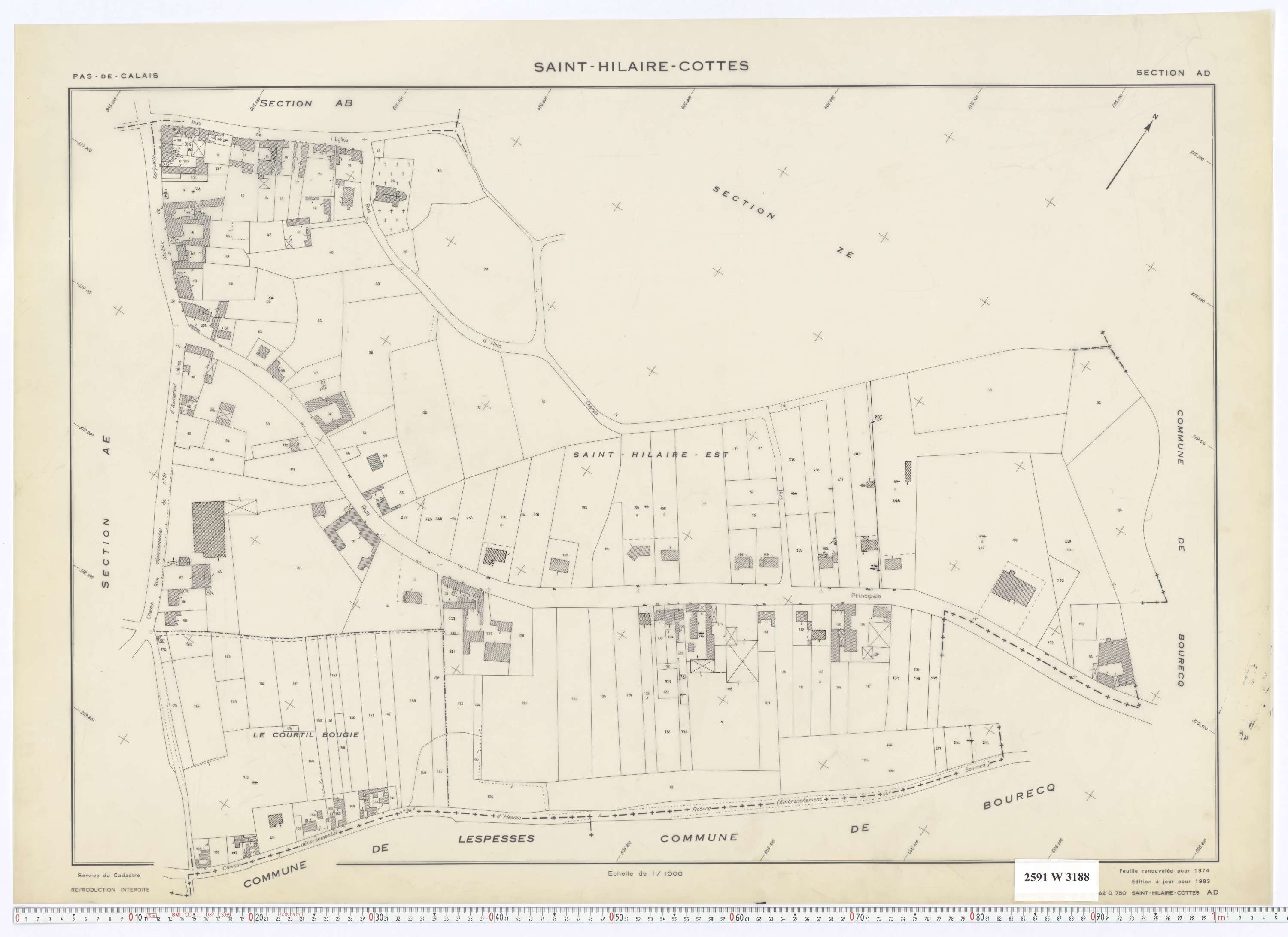 Saint-Hilaire-Cottes - Section AD.