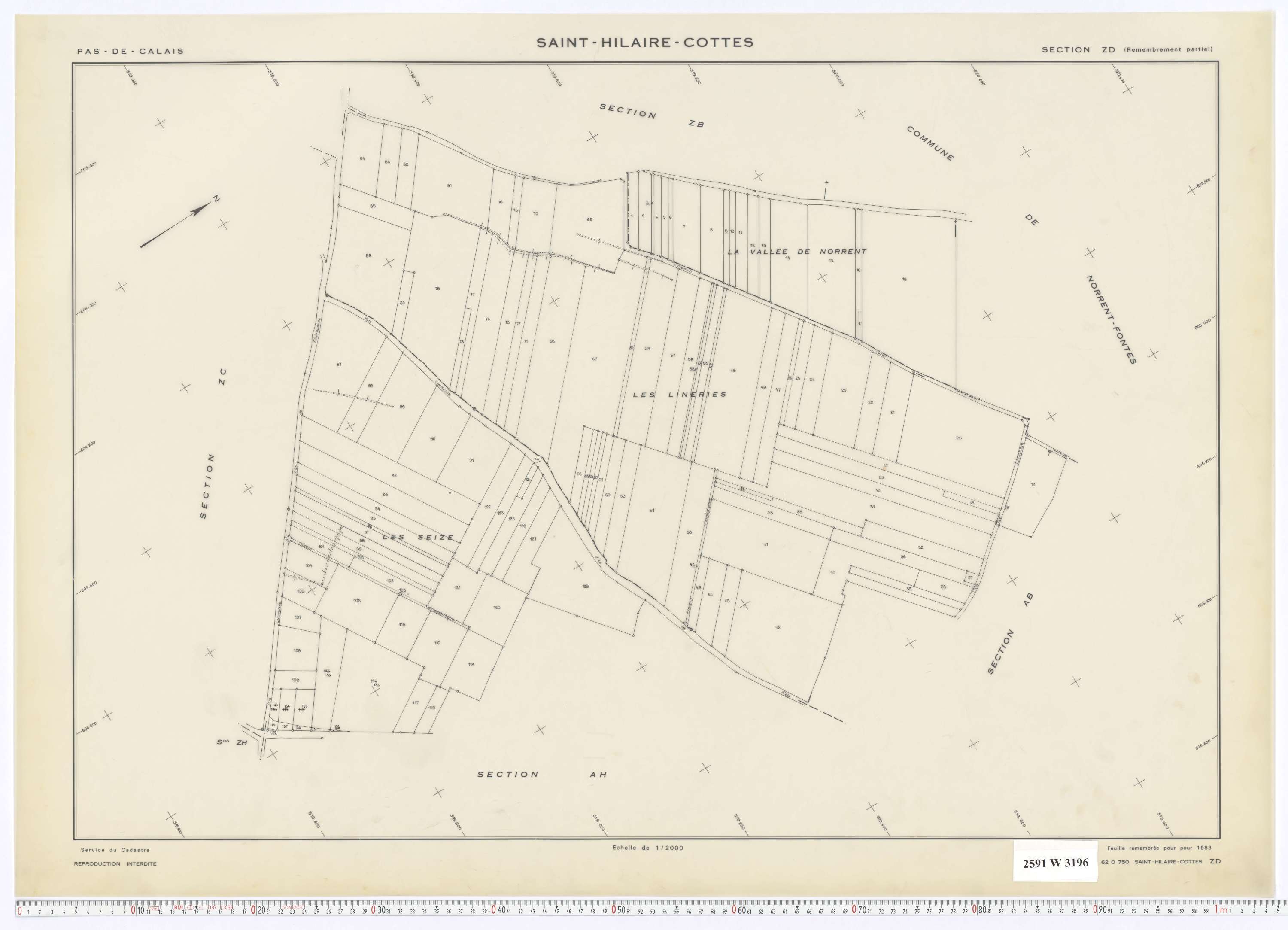 Saint-Hilaire-Cottes - Section ZD.