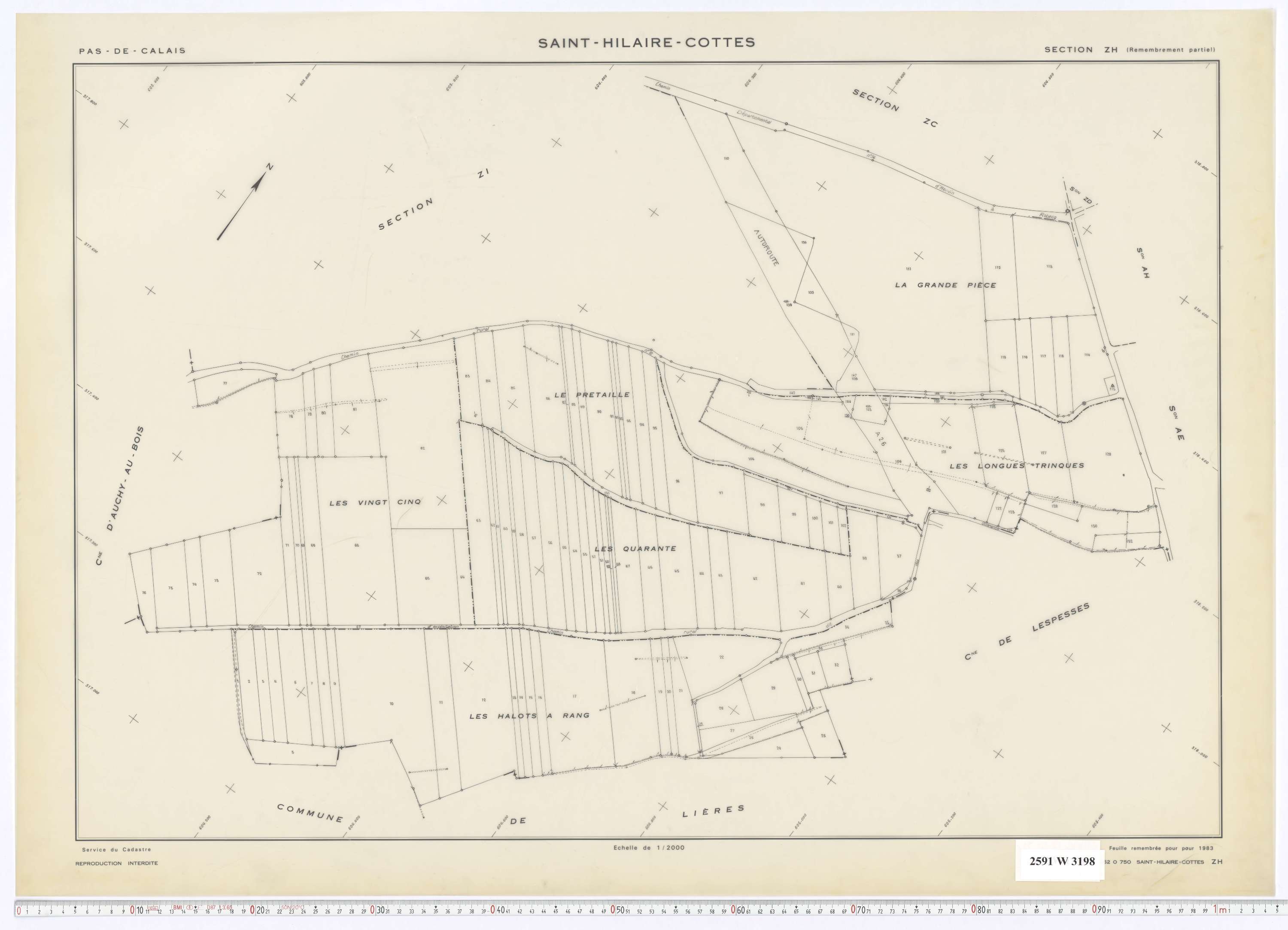 Saint-Hilaire-Cottes - Section ZH.