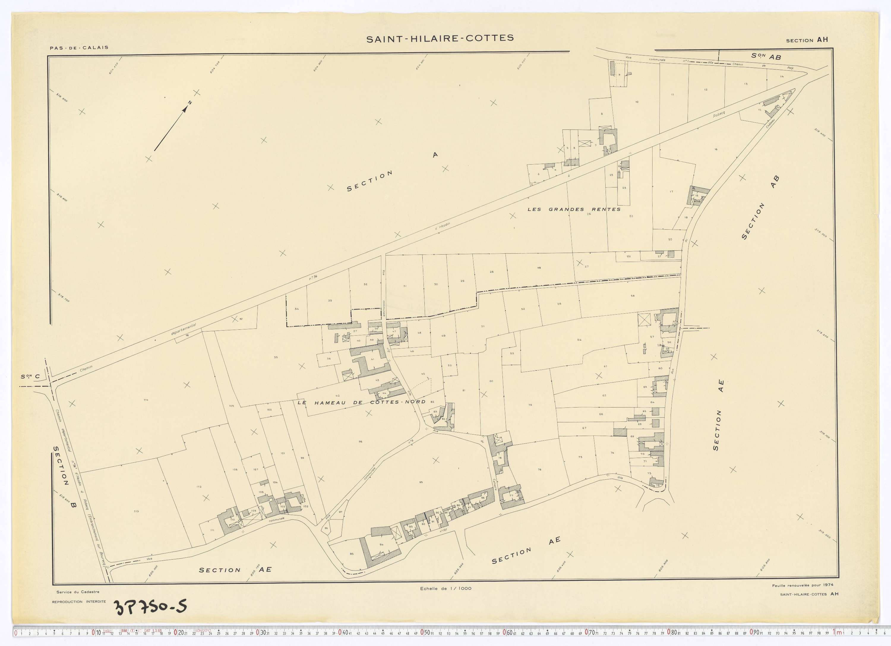 Saint-Hilaire-Cottes - Section AH.