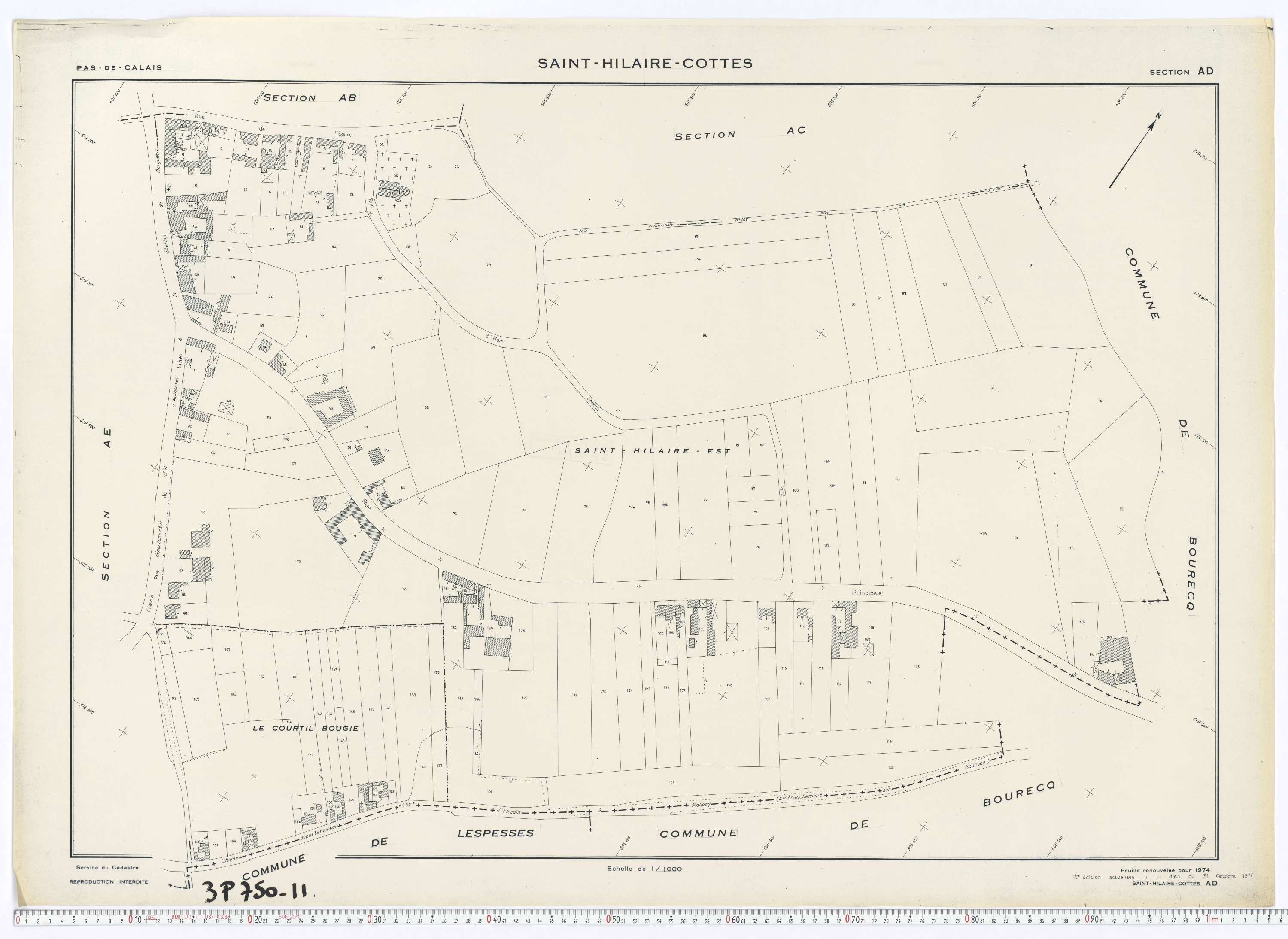 Saint-Hilaire-Cottes - Section AD.