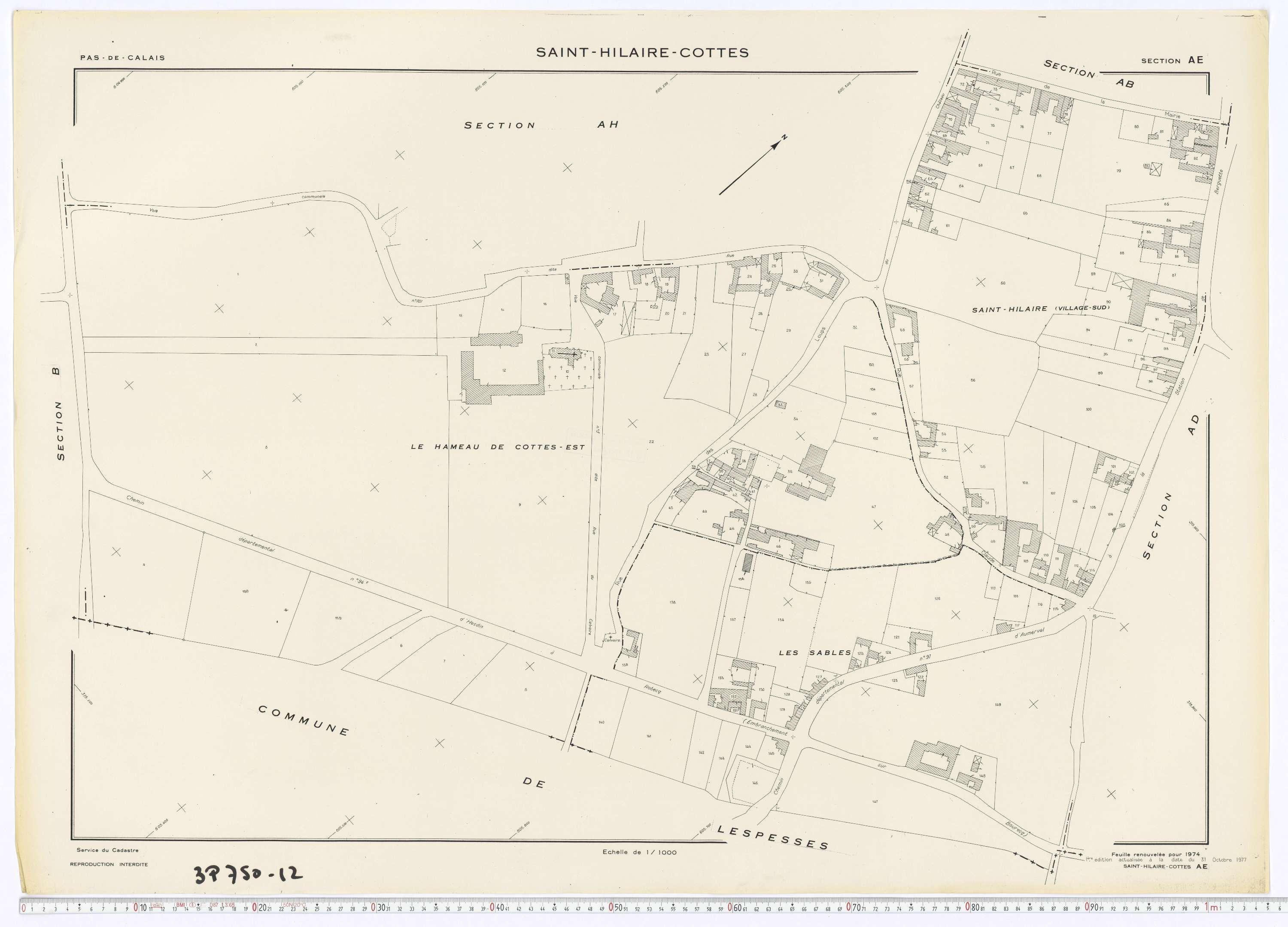 Saint-Hilaire-Cottes - Section AE.