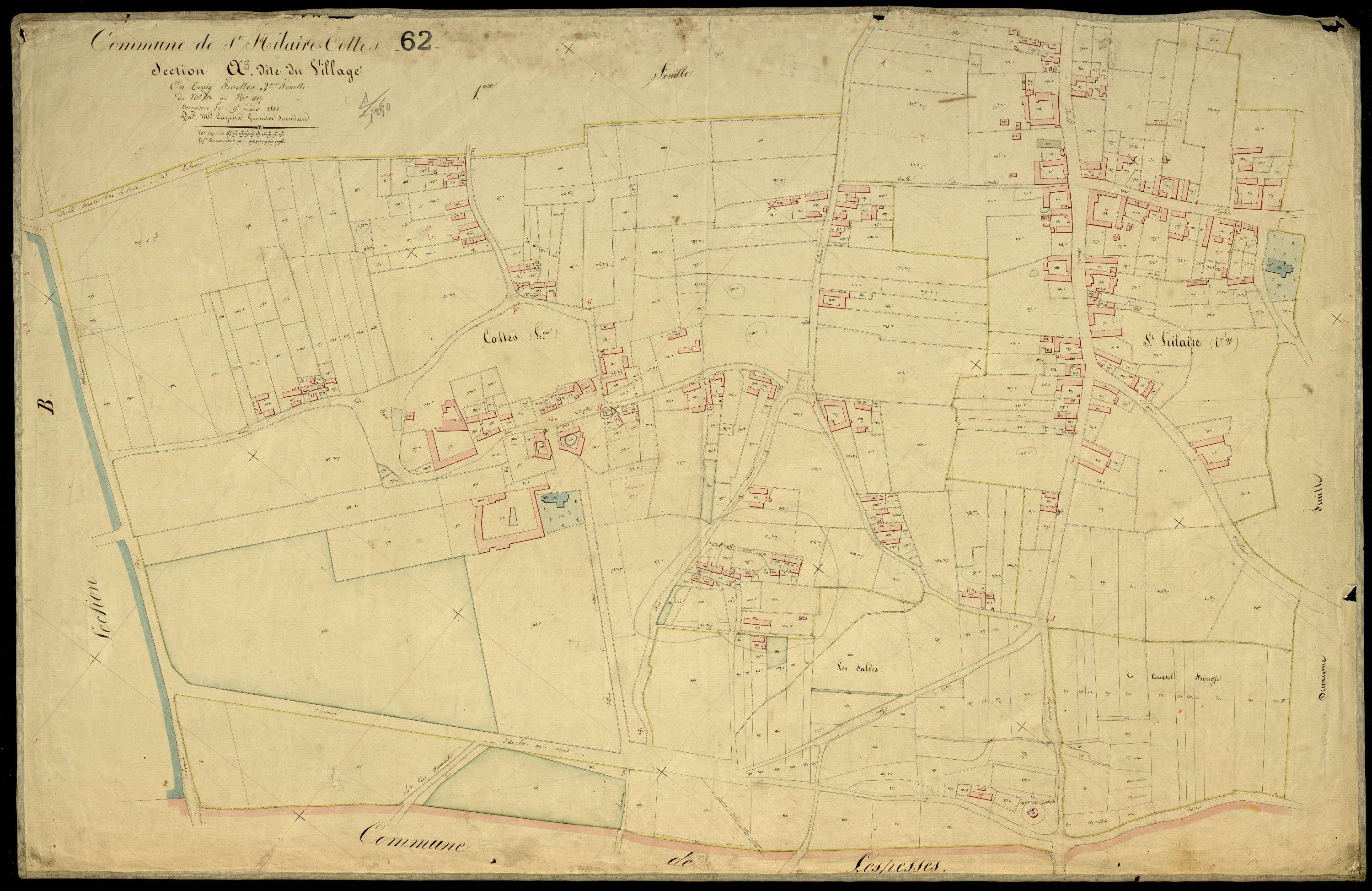 Saint-Hilaire-Cottes - Section A, 3e feuille