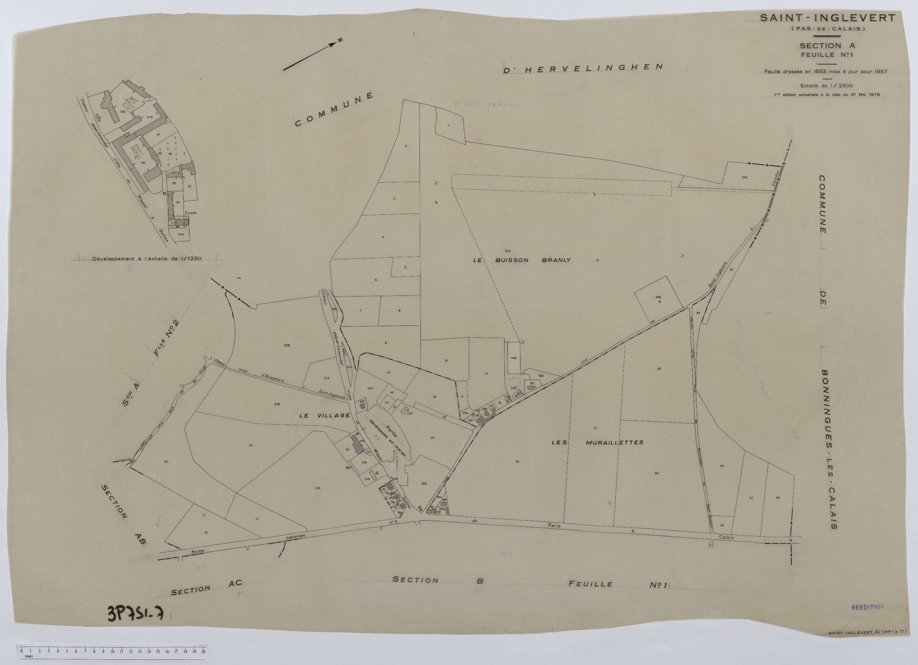 Saint-Inglevert - Section A, feuille 1.