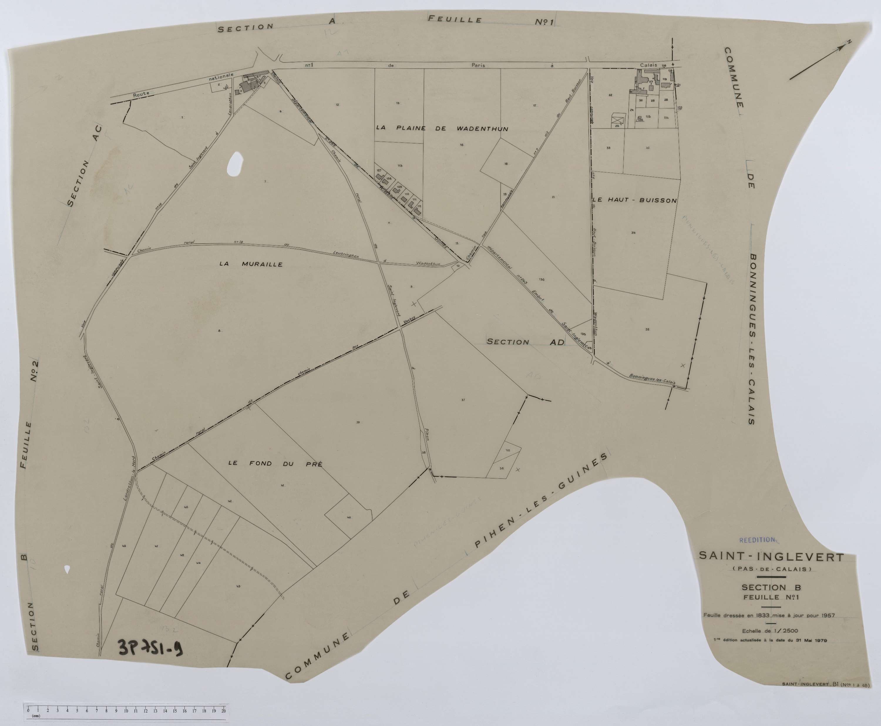 Saint-Inglevert - Section B, feuille 1.