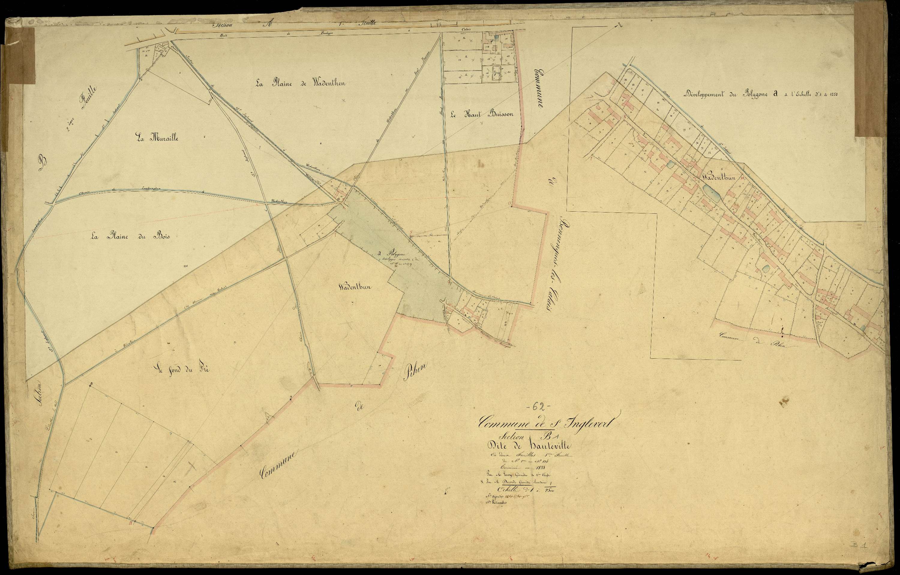 Saint-Inglevert - Section B, 1re feuille
