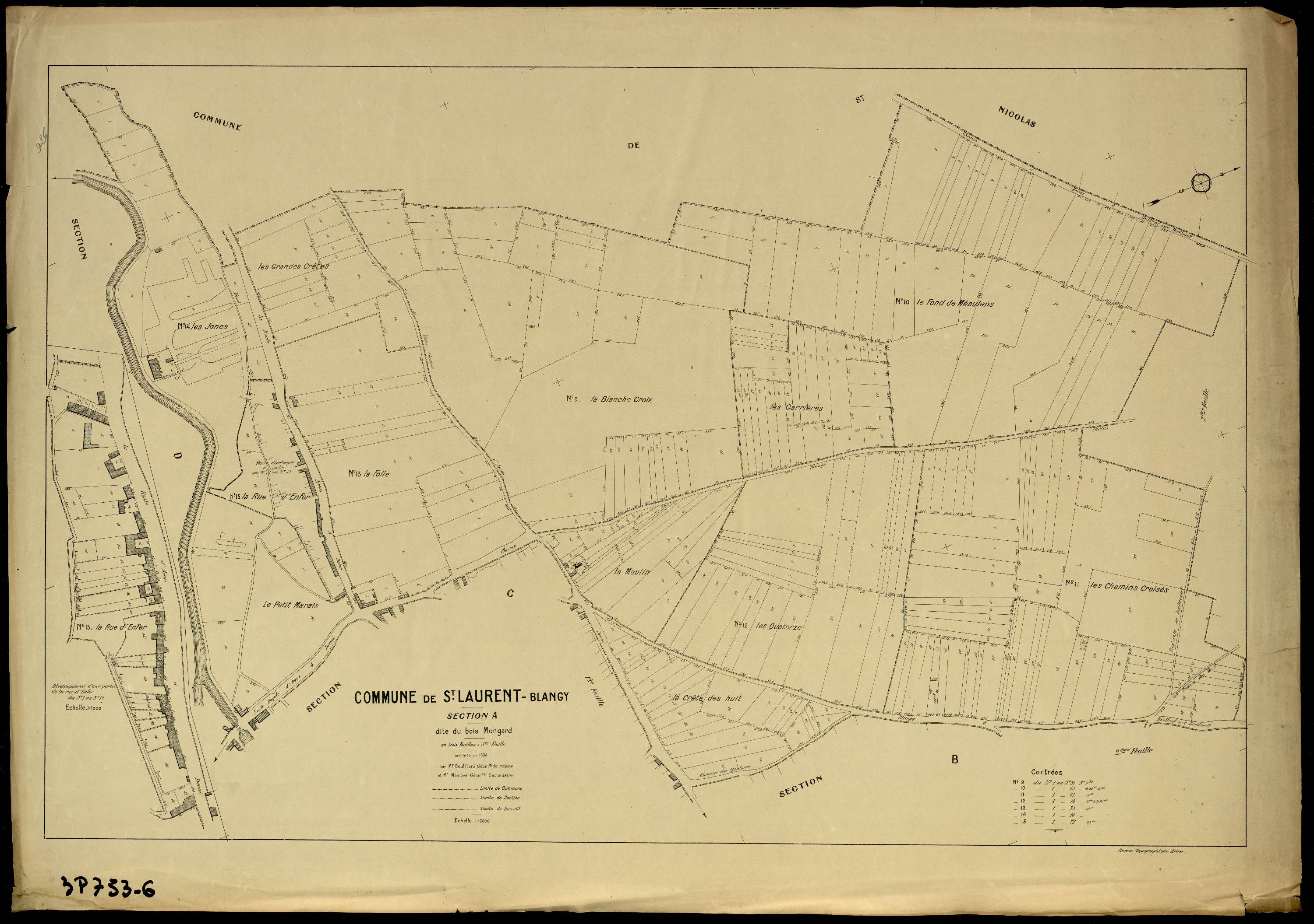 Saint-Laurent-Blangy - Section A, 3e feuille