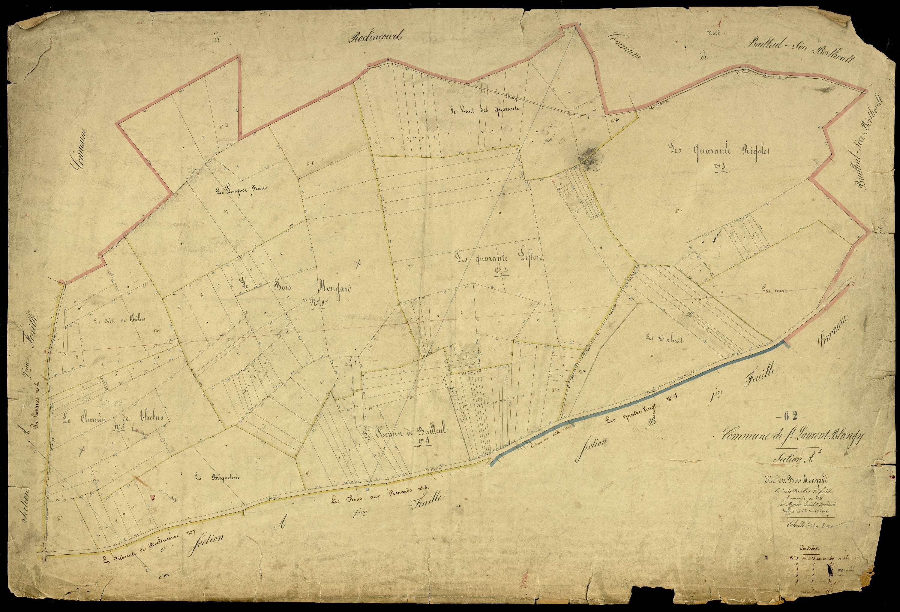 Saint-Laurent-Blangy - Section A, 1re feuille
